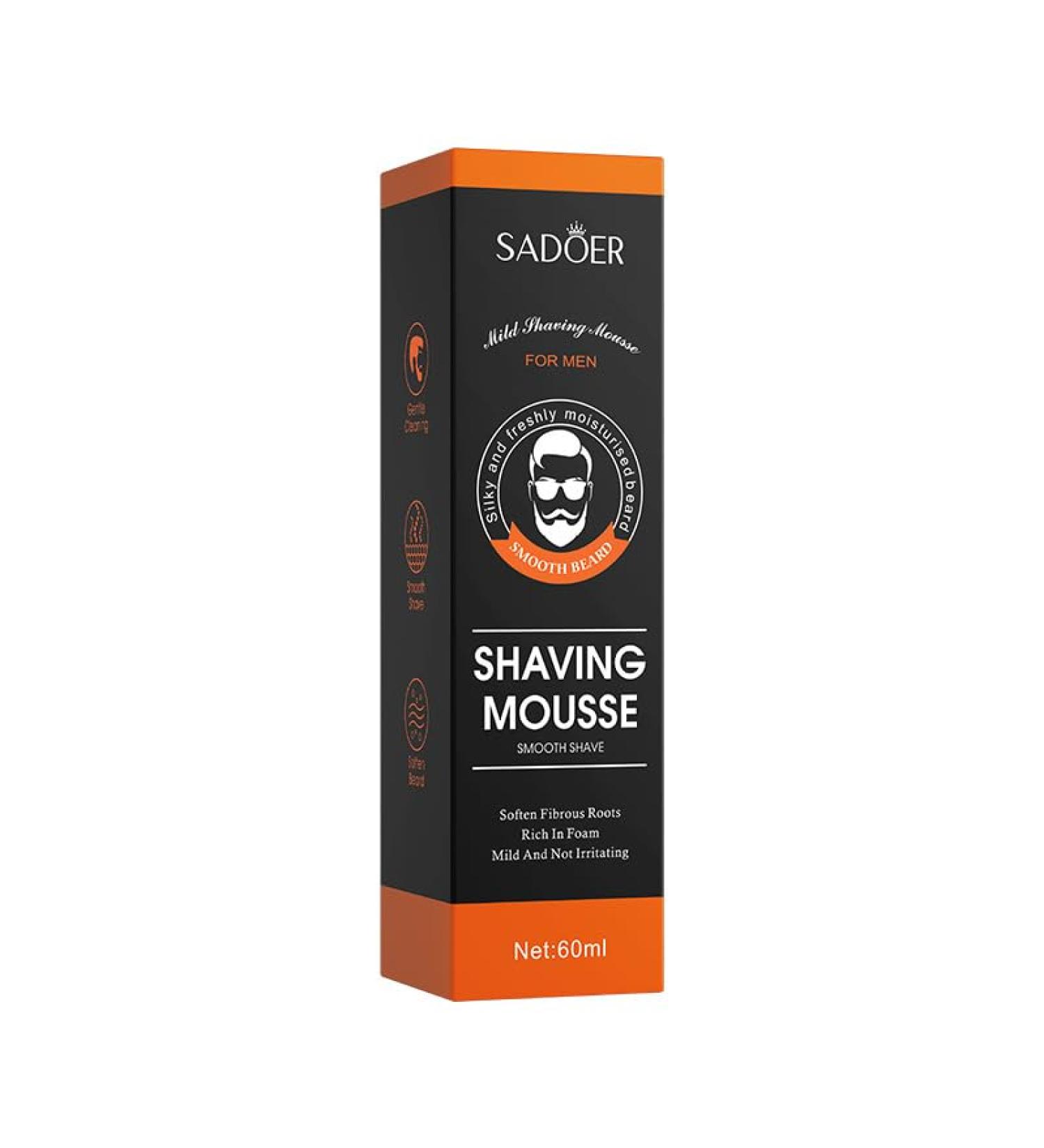 Men's Shaving Cream - Softens Beard Travel-Friendly Foam Mousse (60ml) for Smooth & Clean Shaving - Buy Online on GoSupps.com