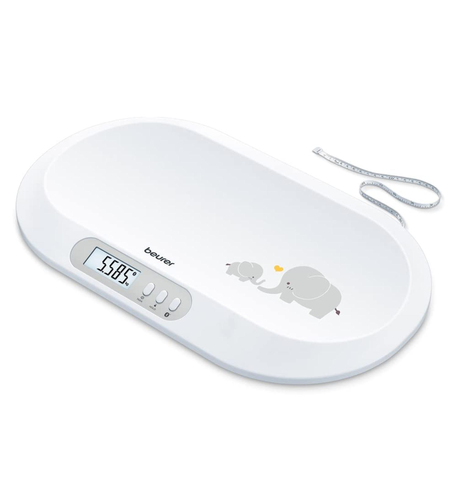Beurer BY 90 Baby Scales - Digital Baby Weight Scale with Free App 20 kg Capacity & Integrated Measuring Tape for Parents - Buy Online on GoSupps.com