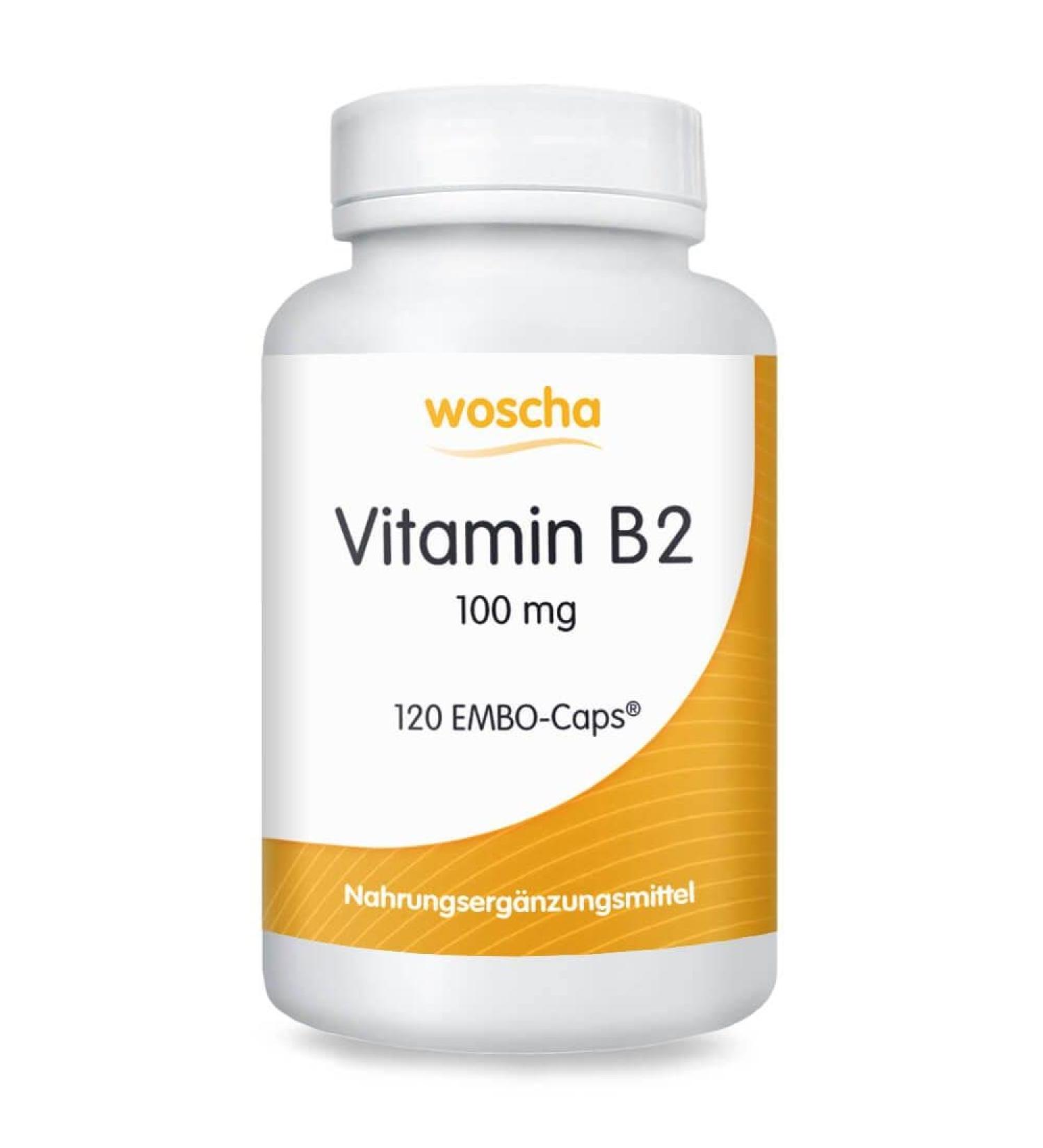 Woscha Vitamin B2 100mg - Vegan 120 K-Caps | Boost Energy & Enhance Metabolism | International Shipping Available - Buy Online on GoSupps.com