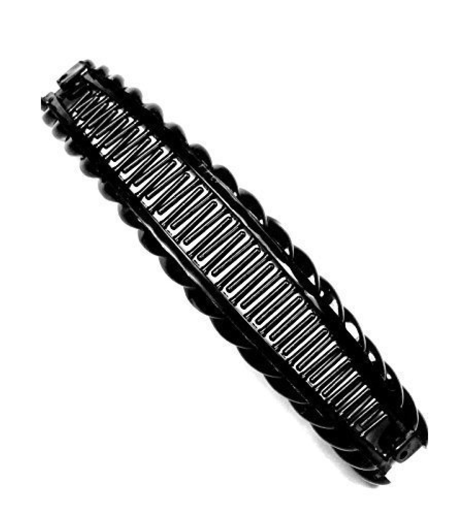 BLACK BANANA HAIR Clip Tort Large Barley Twist Clip Comb Ladies Hair Fish Grip Slide