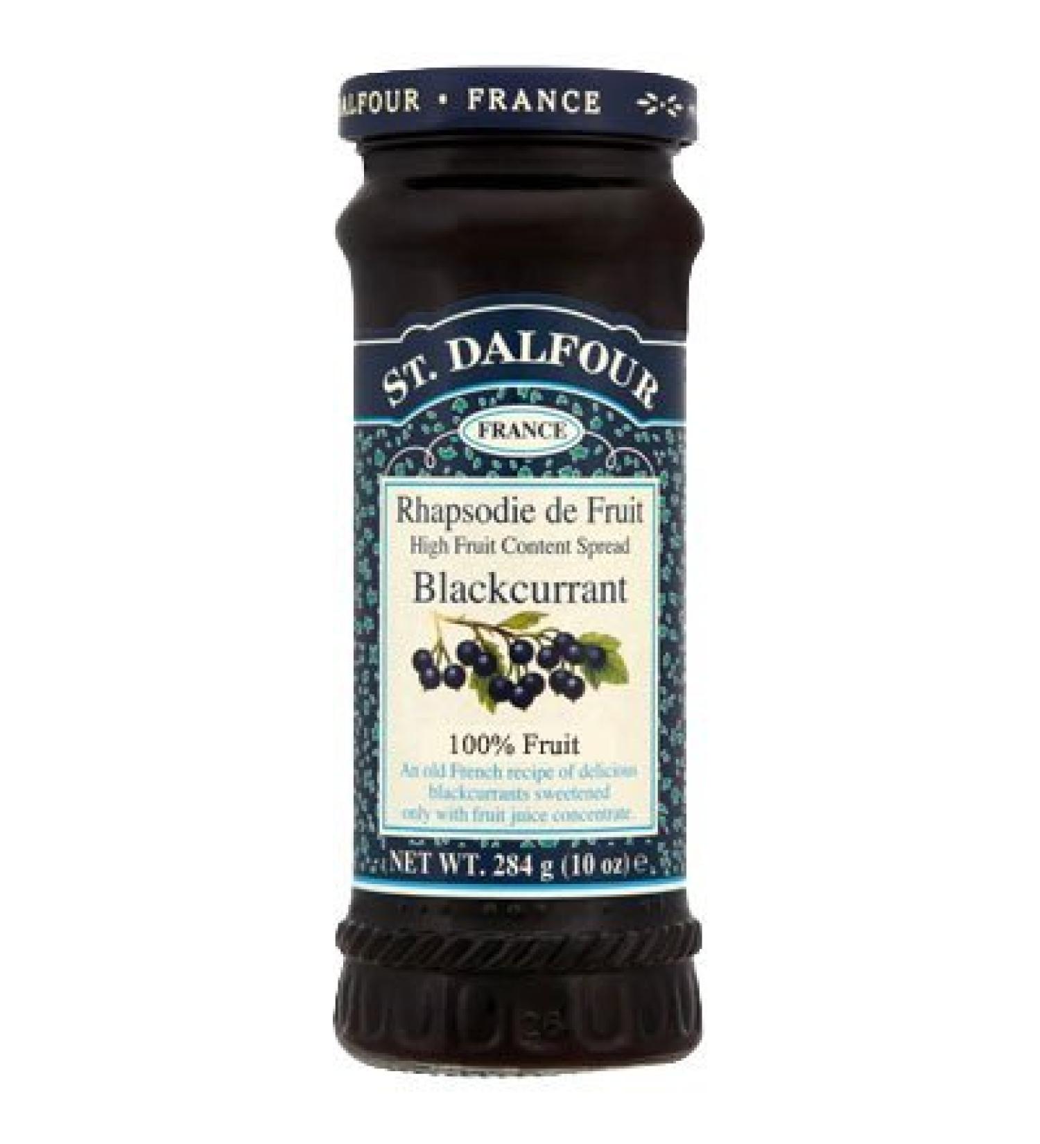 (2 Pack) - St Dalfour - Blackcurrant Fruit Spread | 284g | 2 PACK BUNDLE