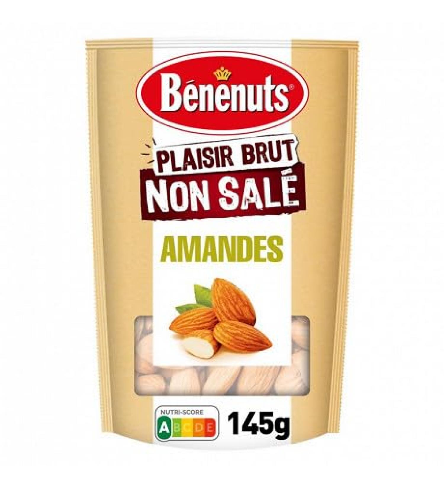 BENENUTS - Plaisir Brut Amandes Non Sal 145G - Trois Articles