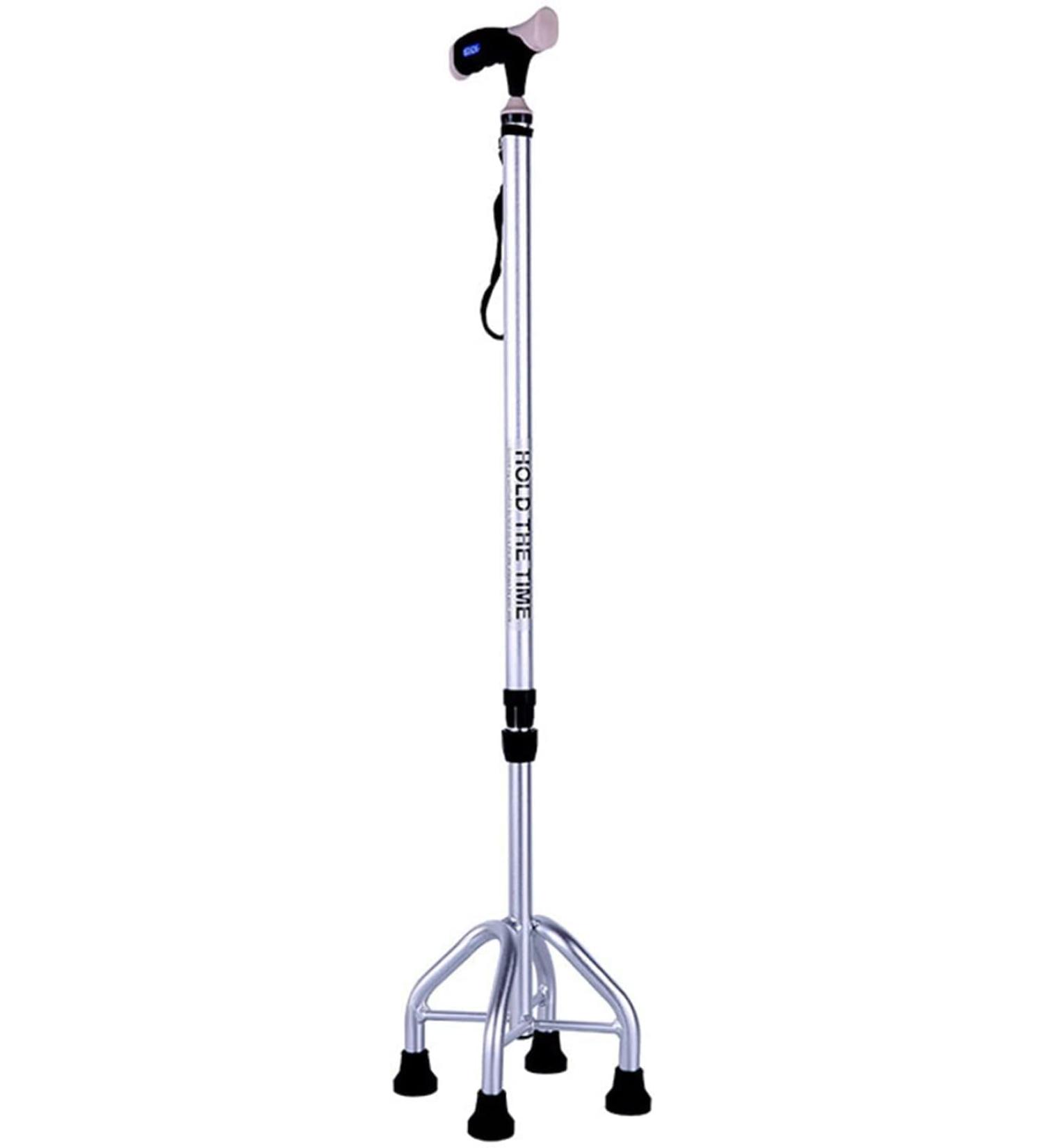 Crutches for Walking Adjustable Quad Cane with Wrist Strap Ergonomic Handle Mobility Aid for Elderly Seniors & Handicap for Tall 39-71in Silver/Gold/Brown Purposiveness - Buy Online on GoSupps.com