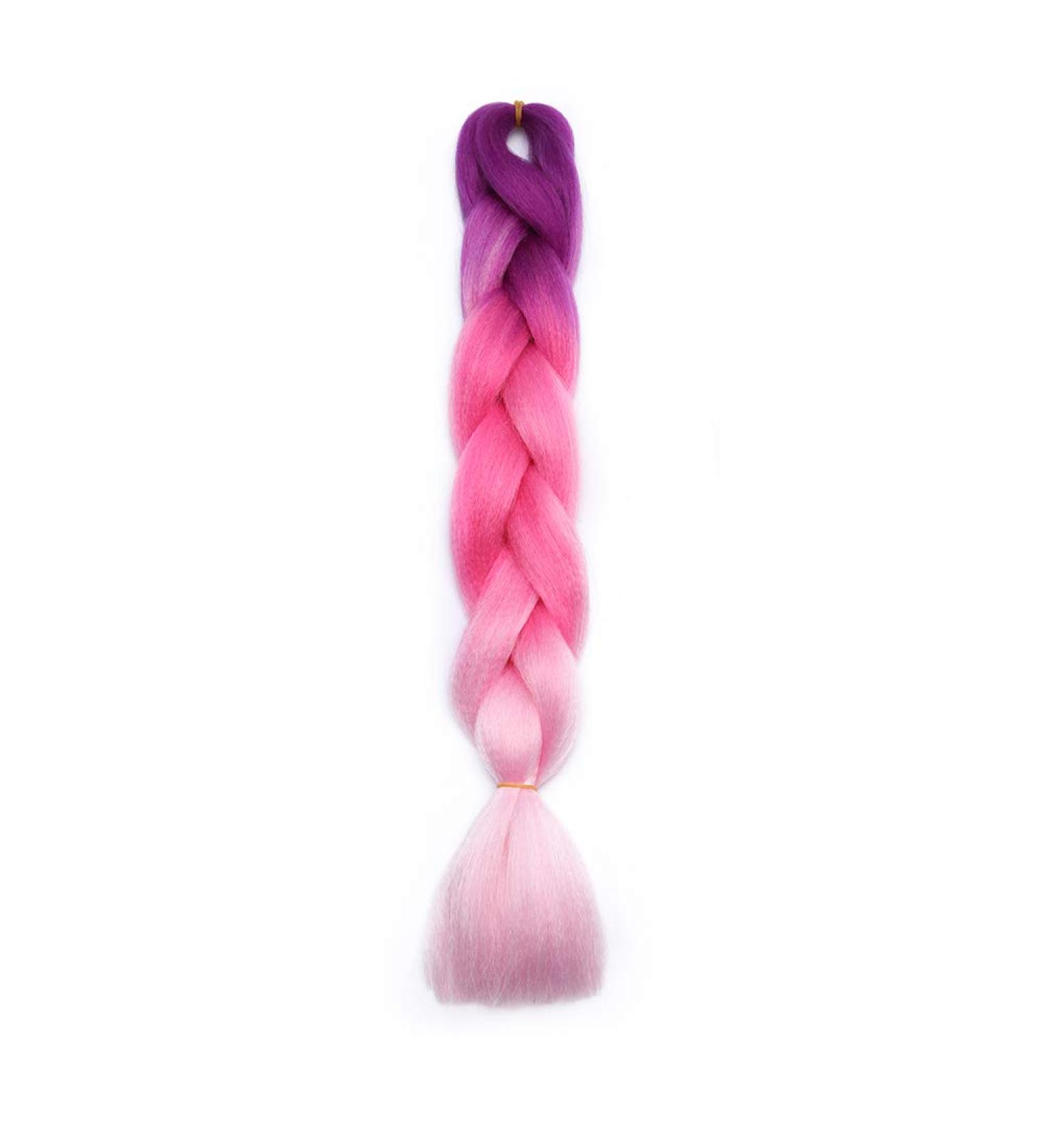 Buy 24 Synthetic Hair Extensions - Purple & Pinkish Red Crochet Braids for Stunning Hairstyles - Buy Online on GoSupps.com