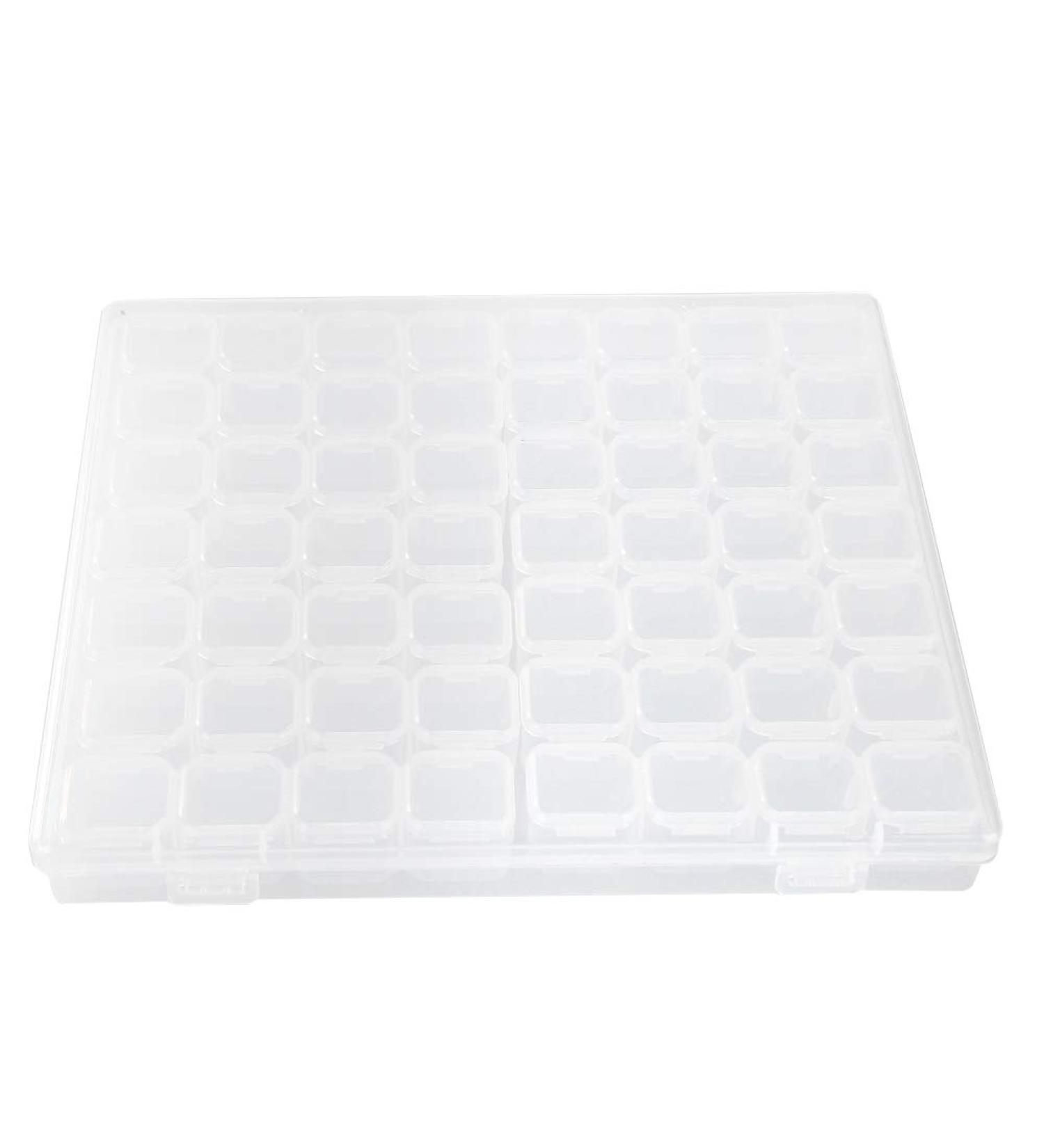 ANKROYU 56 Slots Empty Clear Plastic Organizer Box Nail Decoration Sequence Organize Box Nail Art Decoration Storage Container Tool for Nail Rhinestone Crystal Earrings - Buy Online on GoSupps.com