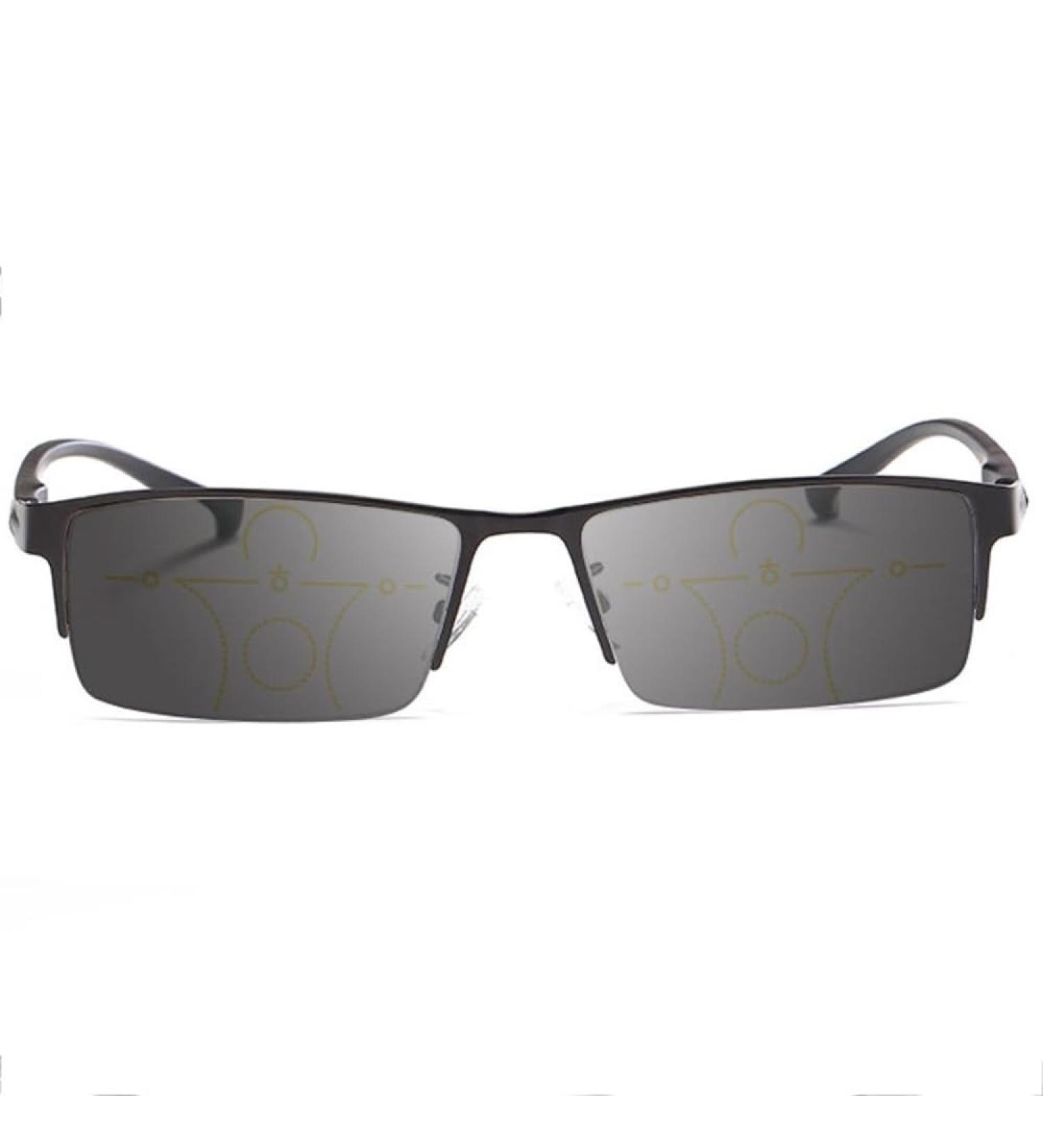 SFIVE Self-Tinting Varifocals HD Half Frame Presbyopia Glasses - Unisex Progressive Multifocus Reading Glasses (Black +1.0) - Buy Online on GoSupps.com