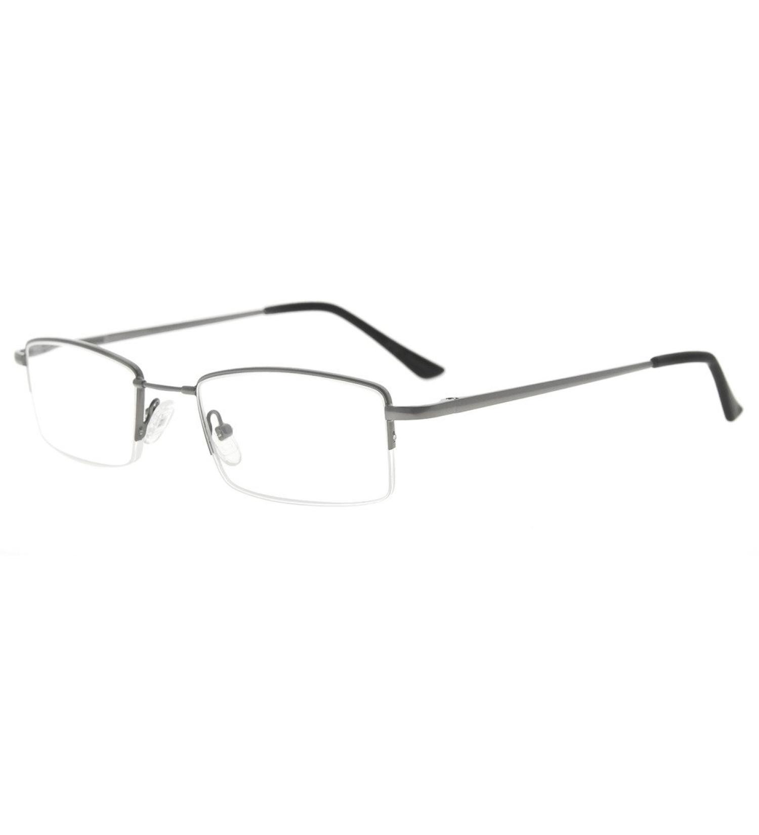 Eyekepper Half-Rim Reading Glasses - Flex Memory Titanium Bendable - Gunmetal +2.00 for Men & Women | International Shipping - Buy Online on GoSupps.com