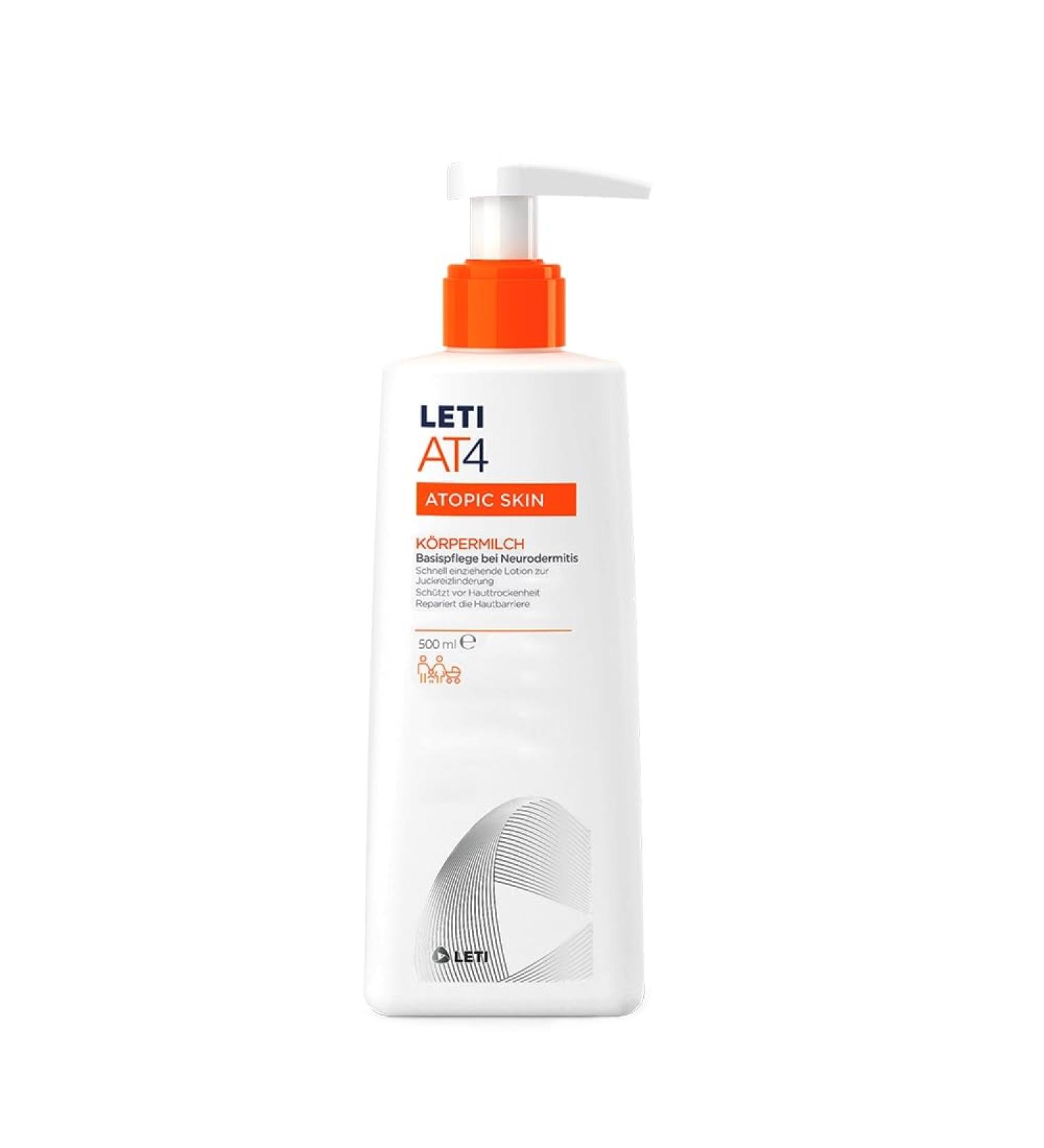 LETI AT4 K rpermilch - Feuchtigkeitsspendende Lotion zum Schutz trockener oder zu Neurodermitis neigender Haut 500 ml Cr me Fresh 500 ml (Lot de 1) - Buy Online on GoSupps.com