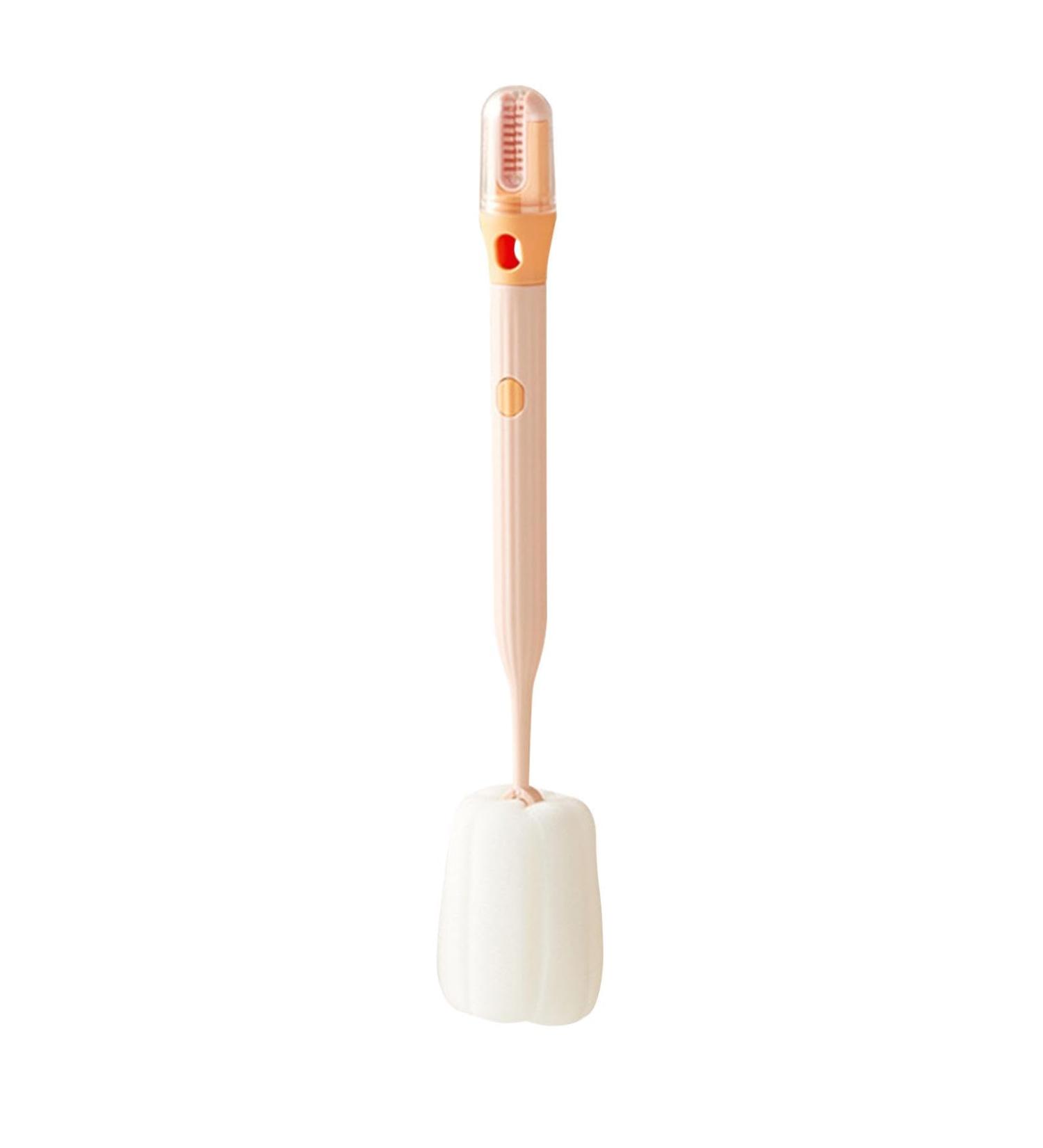 Bottle Sponge Brush - Water Bottle Cup Sponge with Extended Handle - Multi-Function Bottle Cleaner Sponge Brushes for Cleaning Baby Bottle Mugs Kitchen Glasses Pink - Buy Online on GoSupps.com