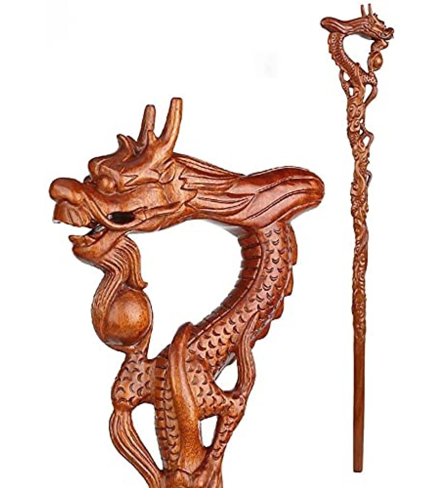 Wooden Cane Solid Walking Stick Wooden Cane Crutches with Mahogany Hand Carved Faucet Cane Walking Cane Length: 93X15cm for Elderly Seniors Independence - Buy Online on GoSupps.com