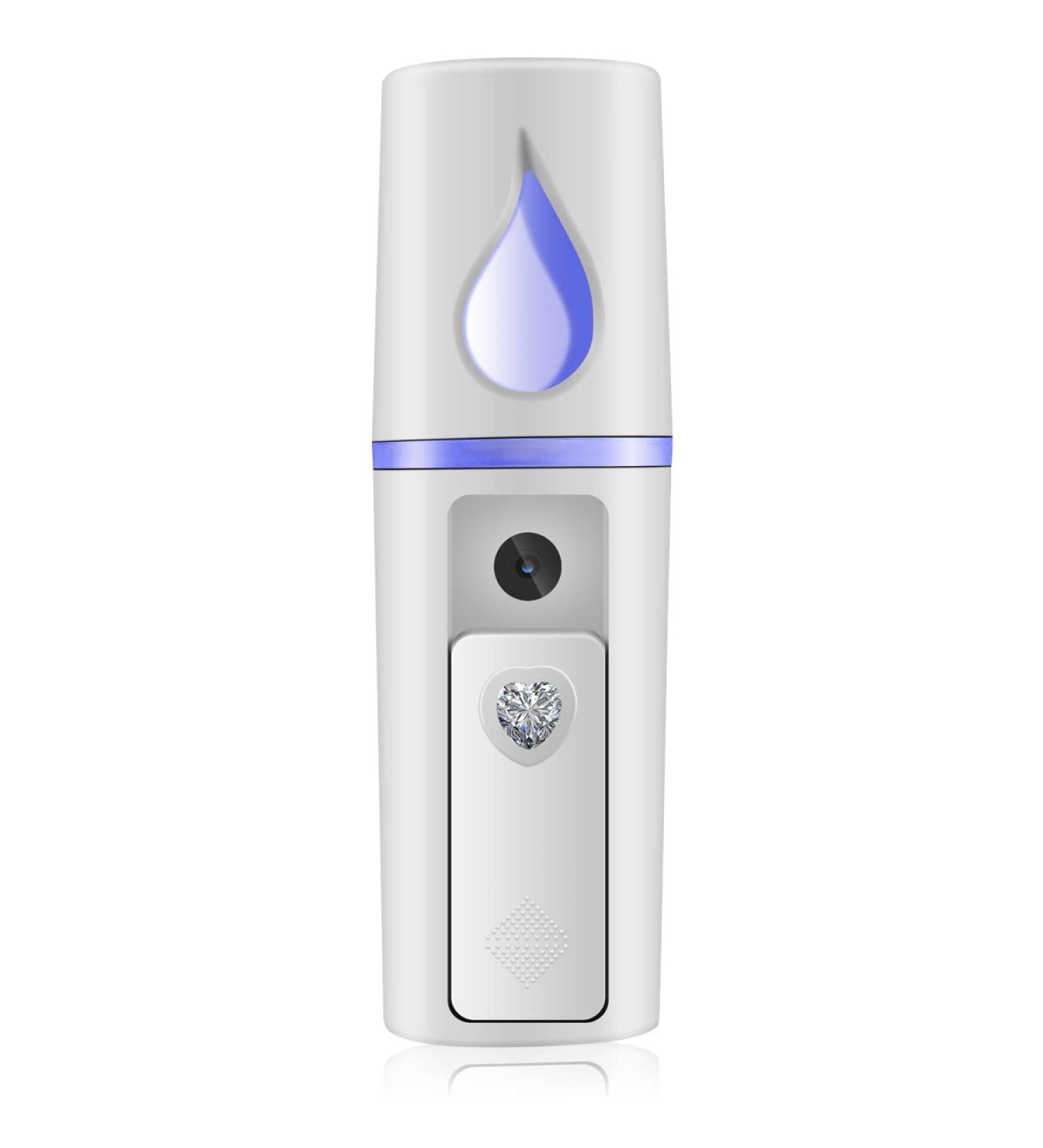 Nano Facial Mister Portable Mist Sprayer with Mirror | USB Rechargeable | White - Buy Online on GoSupps.com