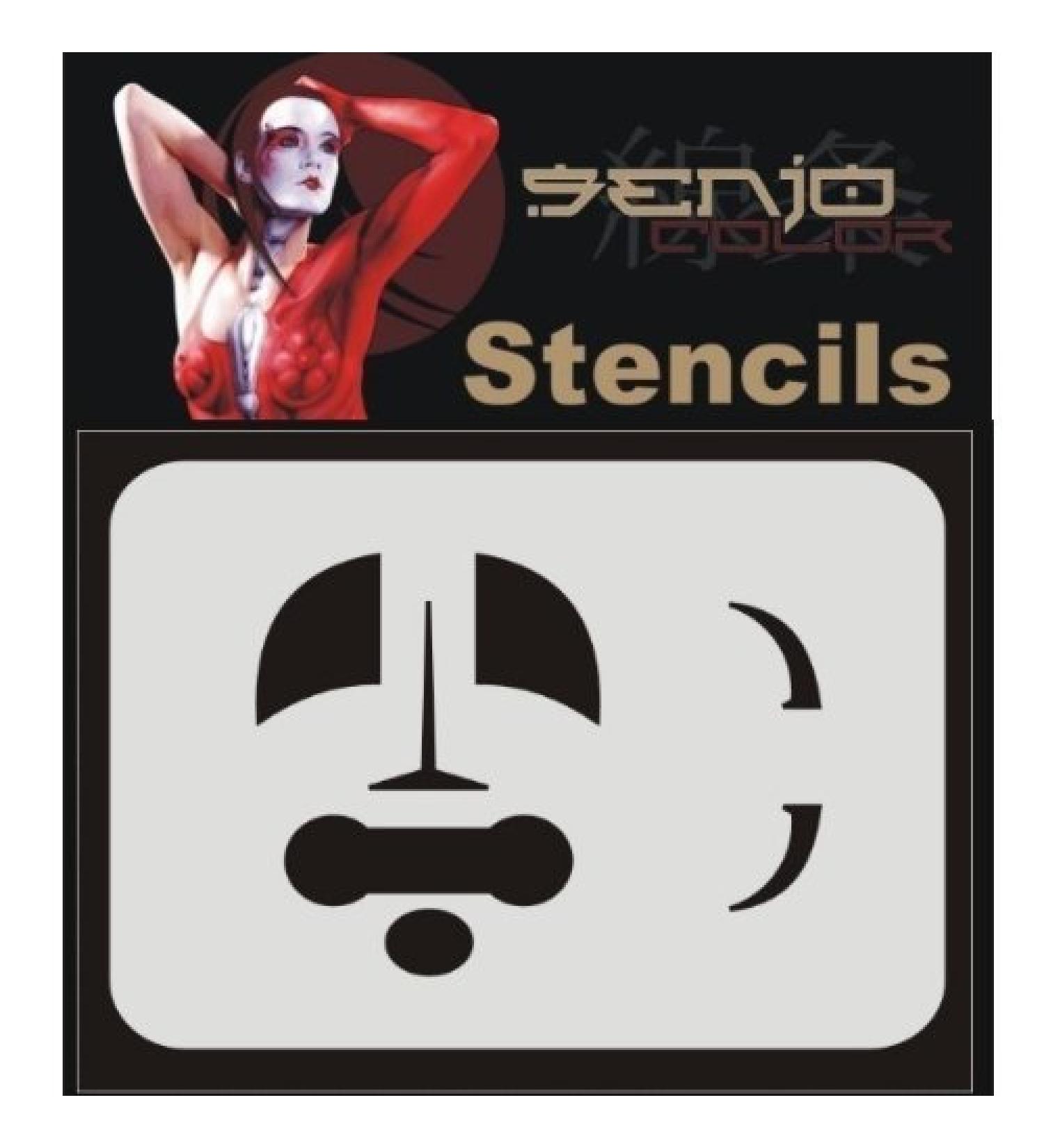 Face ART Stencil A4 - Clownface Facepainting Stencil Polyester Senjo Color Airbrush Stencils