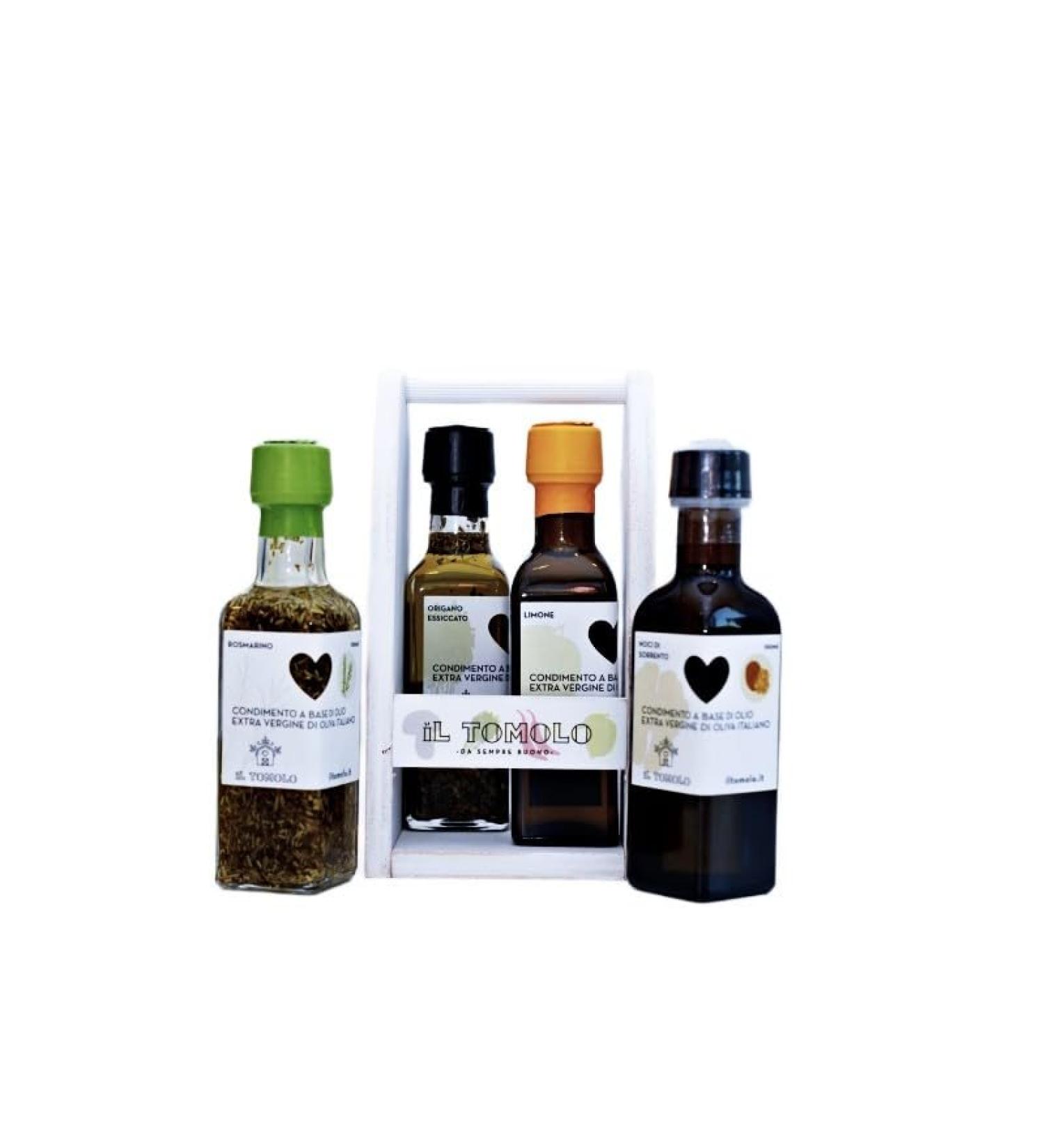 Elegant Collection of 4 Flavored Artisan Extra Virgin Olive Oils
