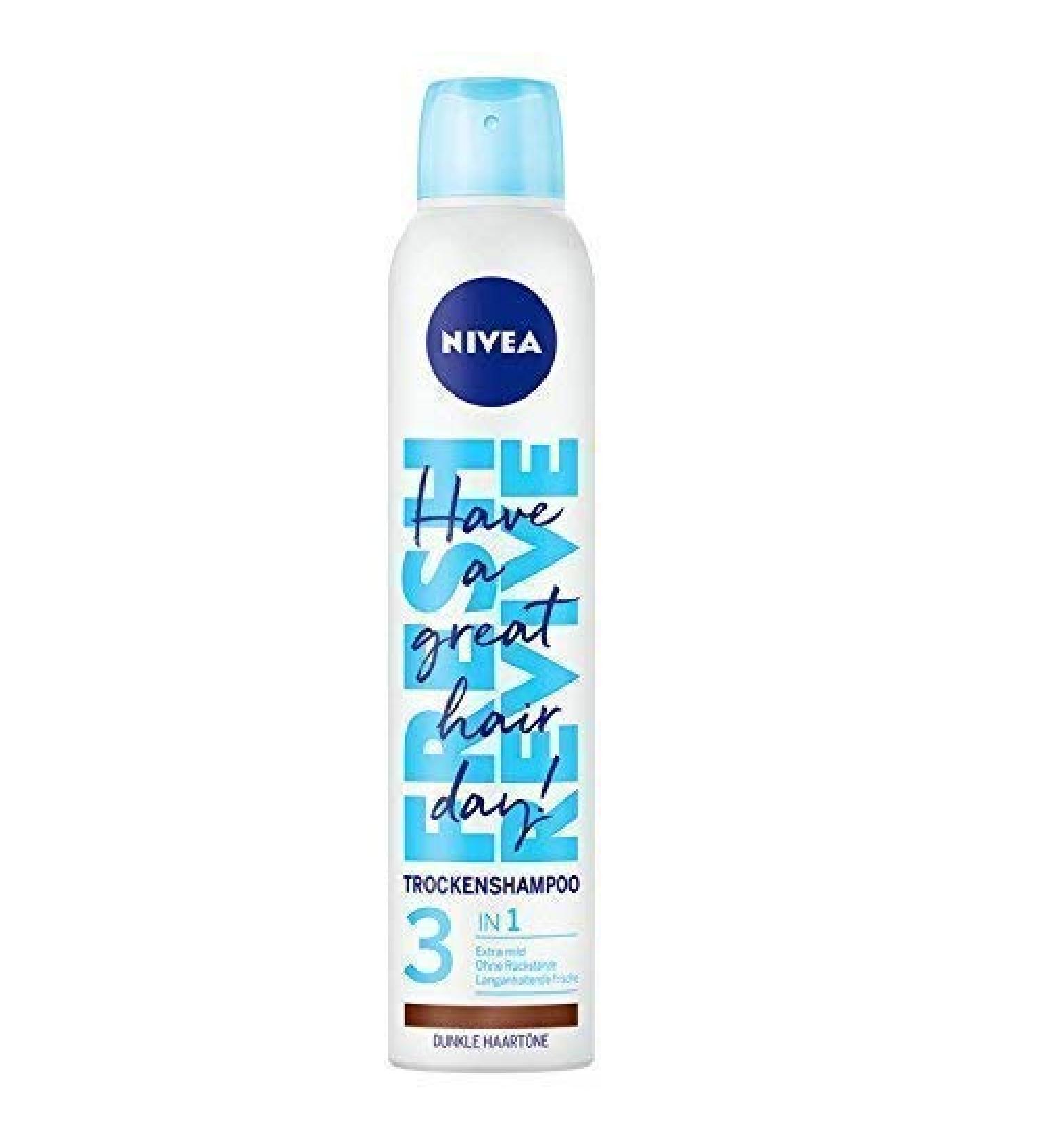 NIVEA 3 En 1 sec-shampoing pour Dunkle crayon frais relancer de 2 paquet (2 x 200 ml)