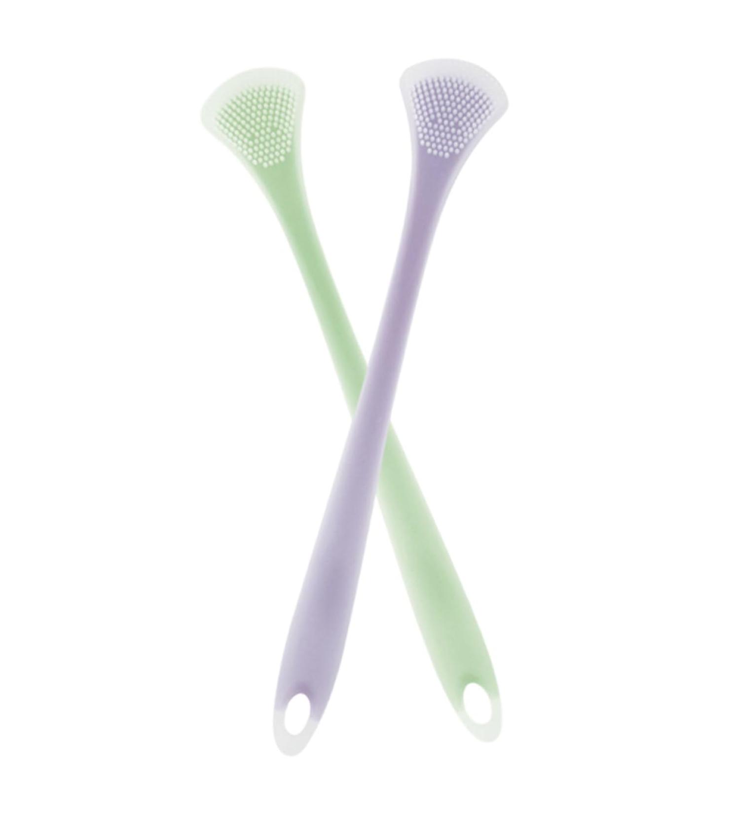 FRCOLOR Silicone Tongue Scraper Set - 2pcs Multifunctional Cleaning Tool for Adults & Kids | Assorted Colors - Buy Online on GoSupps.com