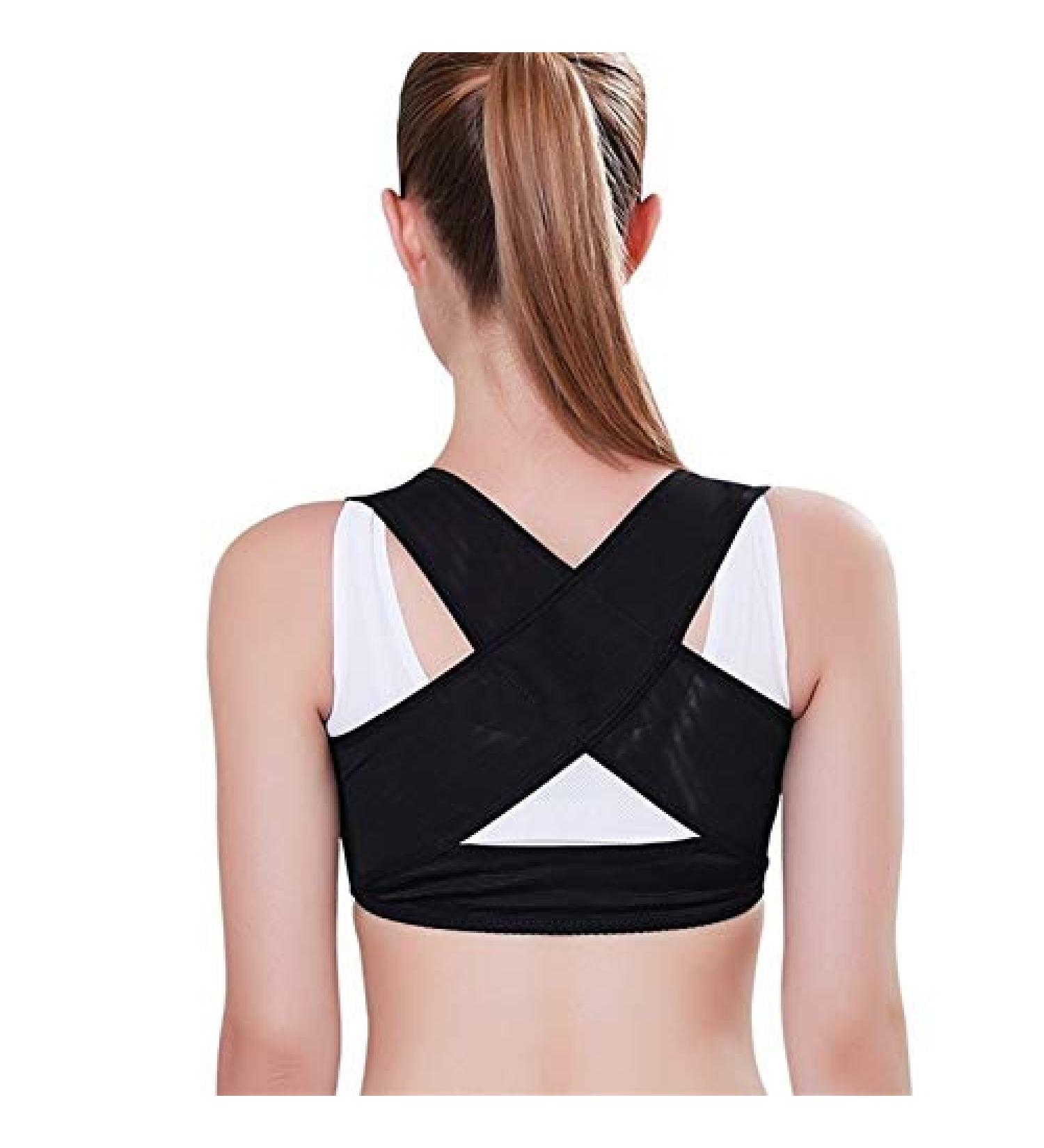 Posture Correction Back Shoulder Posture Correction Backrest Belt Adjustable Strap Spine Gray (Color : Black Size : Medium) vision Black gray M - Buy Online on GoSupps.com