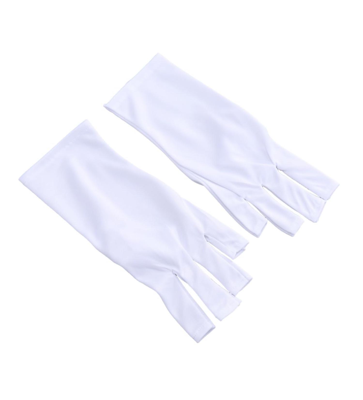 DOITOOL Cotton Glove Manicure Glove 1 Pair manicure gloves UV shield glove half-finger gloves anti UV glove nail short white Gel Manicure Gloves Silicone Ear Display - Buy Online on GoSupps.com