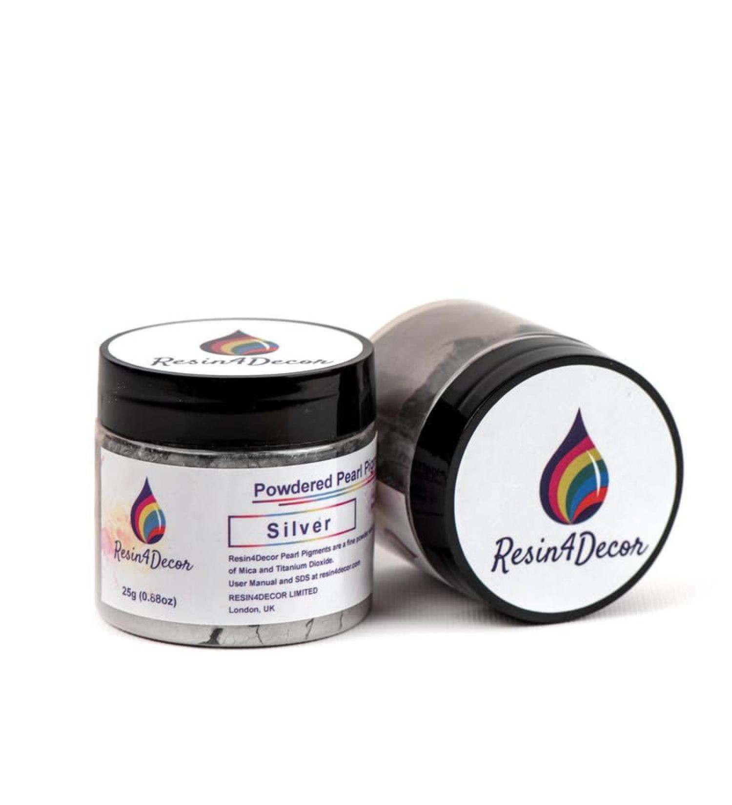 RESIN4DECOR Silver Pearlescent Mica Pigment for Epoxy Resin Jewelry & Art Projects - 25g - Buy Online on GoSupps.com