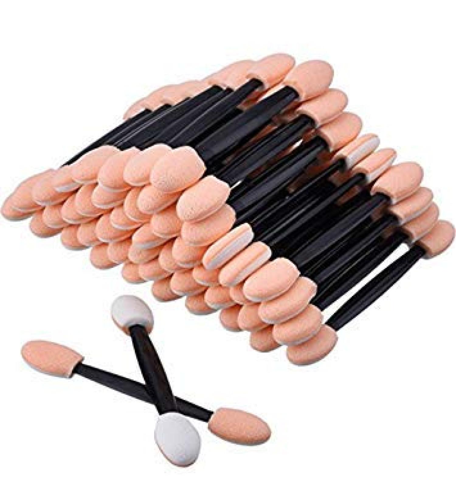 BNP 50 PCS Disposable Double Sided Sponge Tipped Cosmetic Makeup Eyeshadow Applicator Brush
