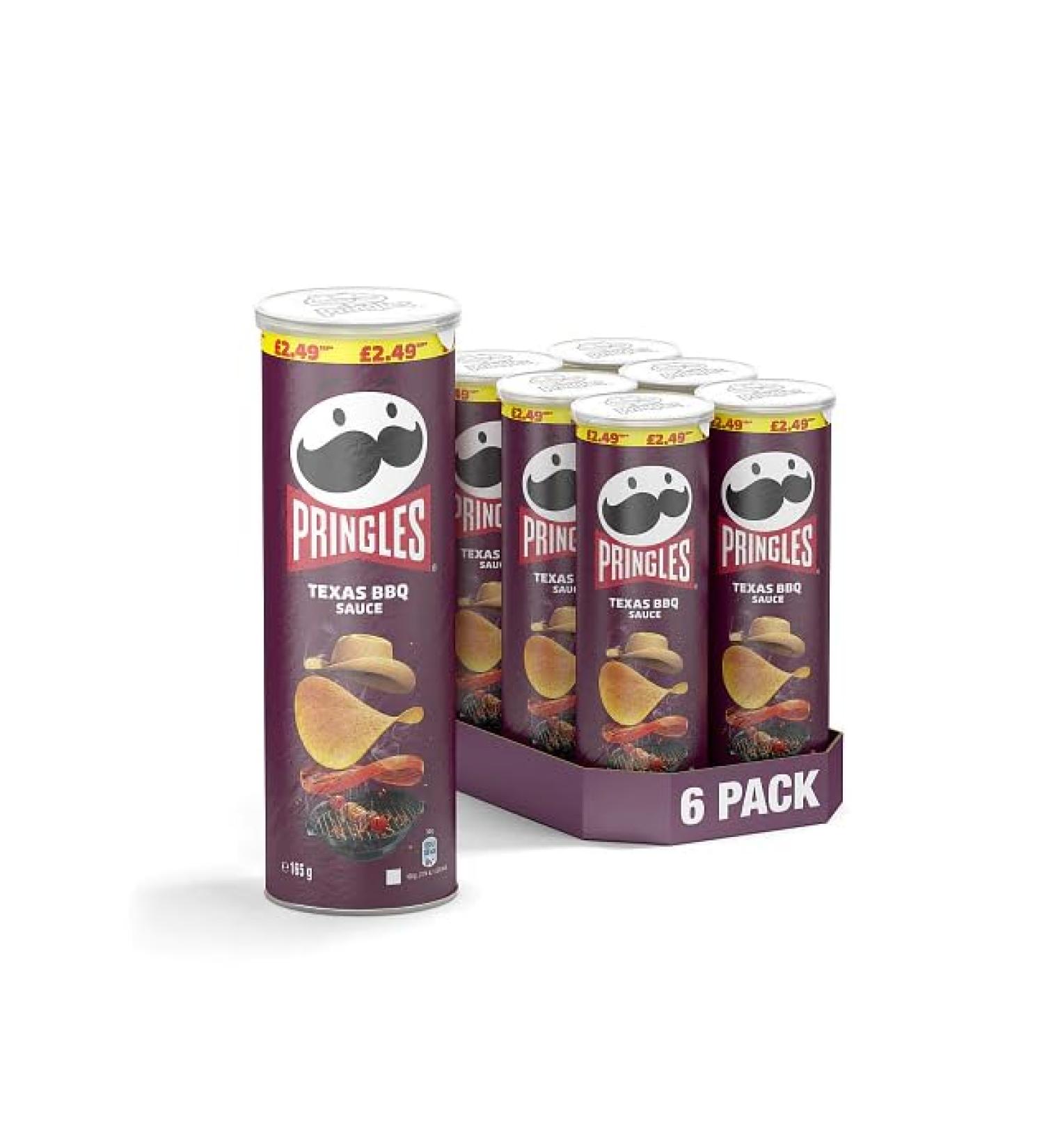 Pringles Texas BBQ Case of 6x165g - Buy Online on GoSupps.com