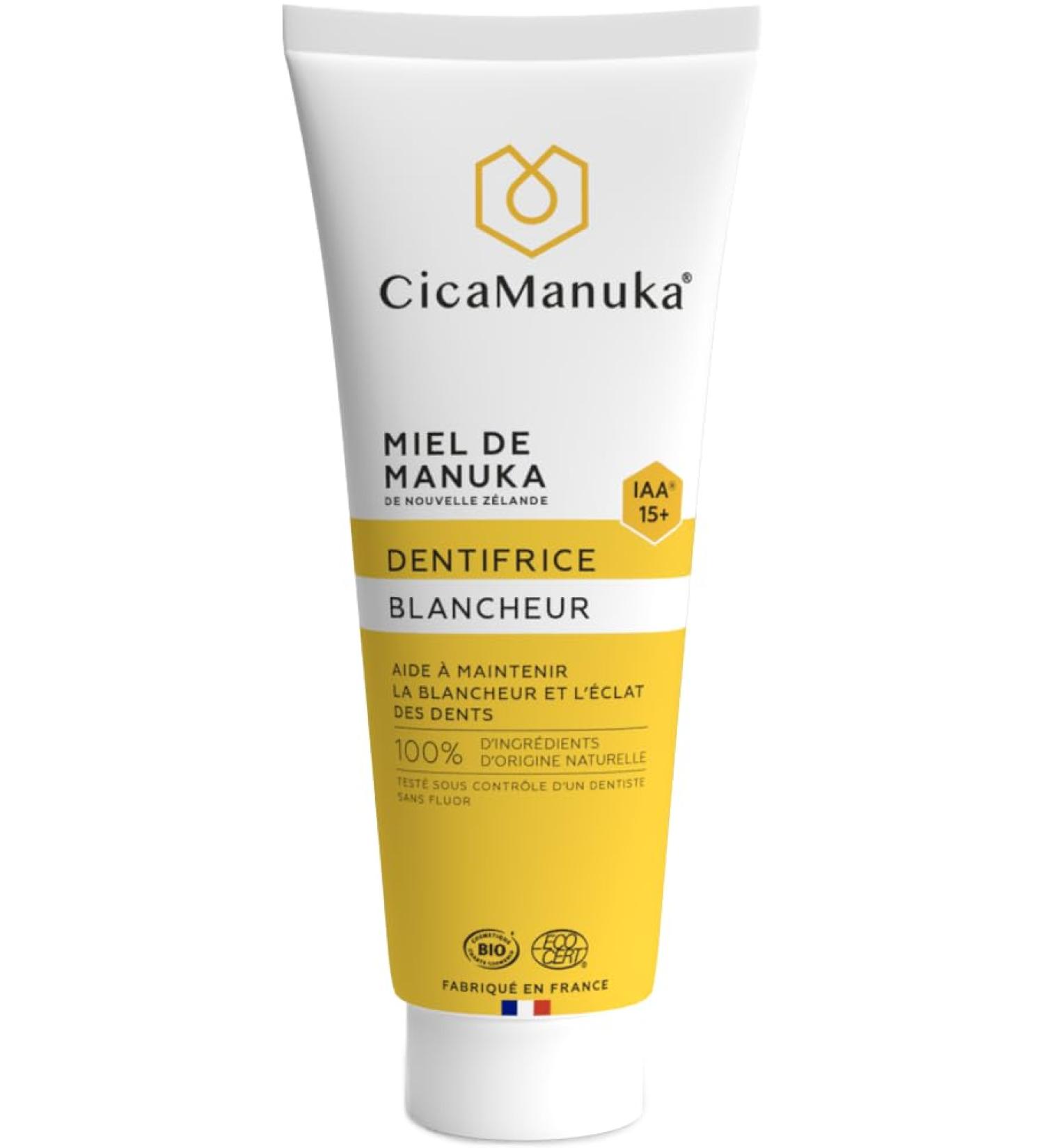 CicaManuka - Manuka Honey Whitening Toothpaste IAA15+ Maintains the shine of teeth Certified Organic 75ml
