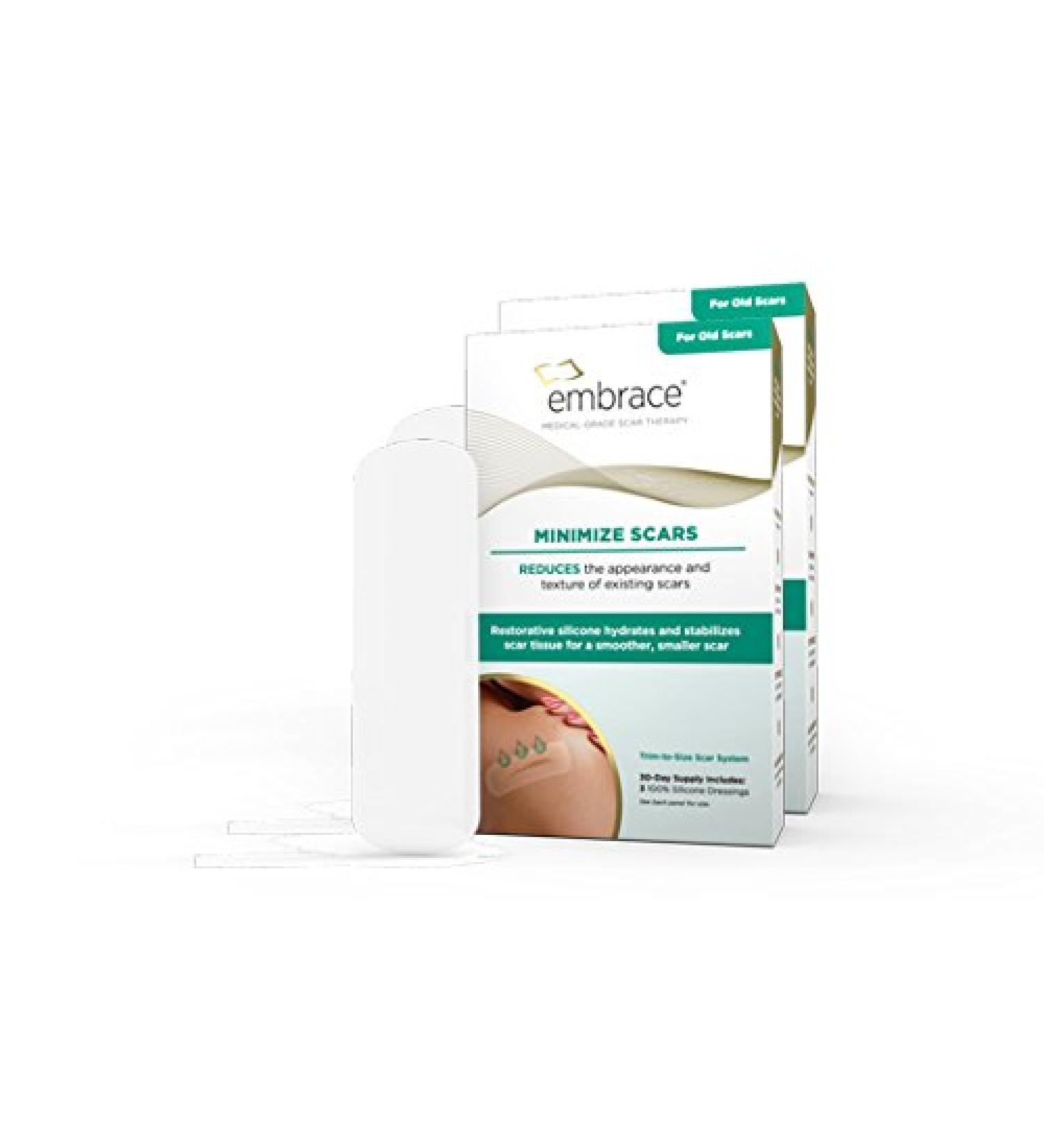 Embrace Minimize for Old Scars  Cut-to-Size Large (4.7) Silicone Scar Sheets  60 Day Supply (Recommended Treatment) 60 Day Minimize