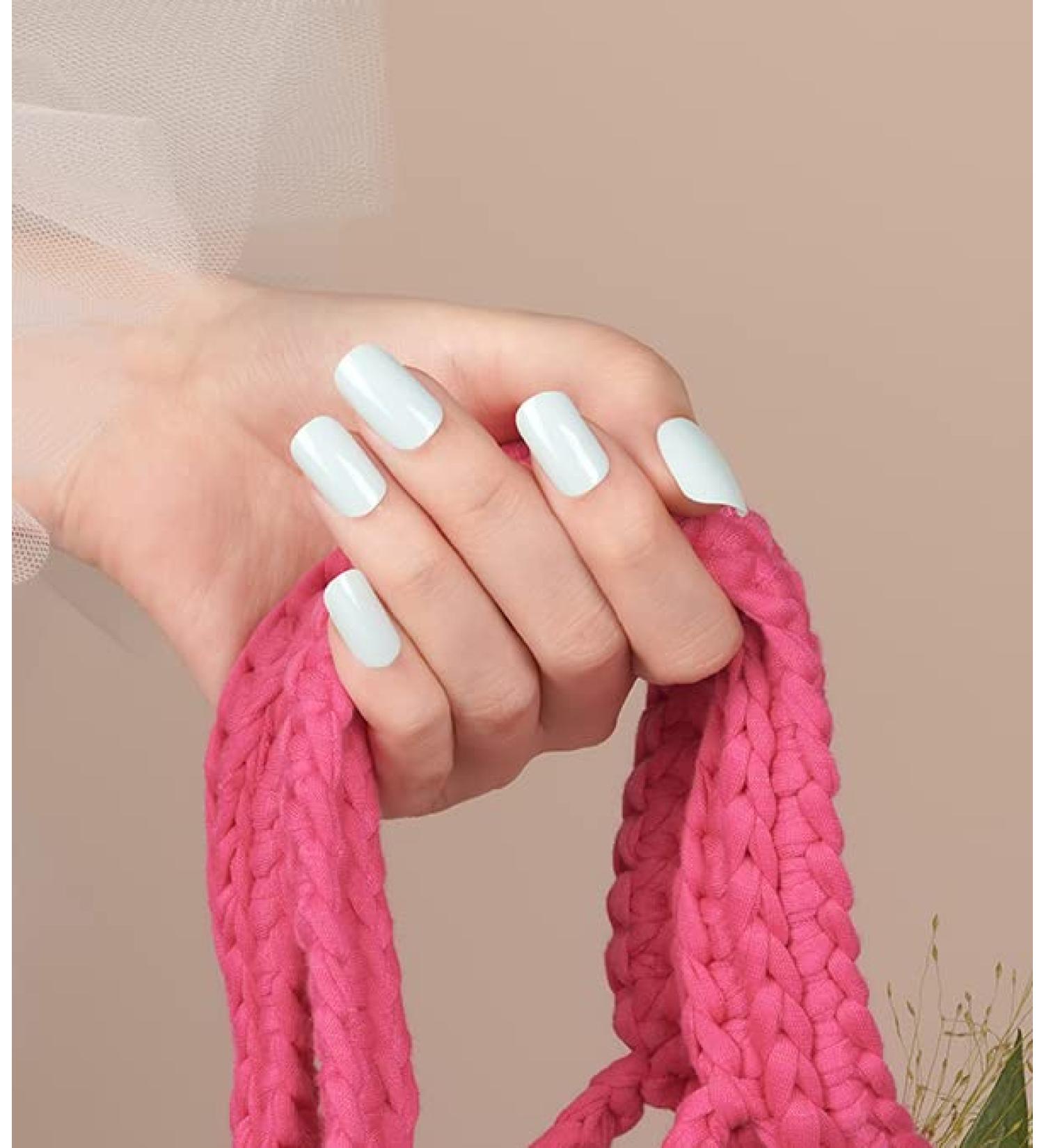 DANNI & TONI 28 Stickers Semi Cured Gel Nail Polish Strips in Light Cyan - Salon-Quality Manicure Stickers Set - Buy Online on GoSupps.com