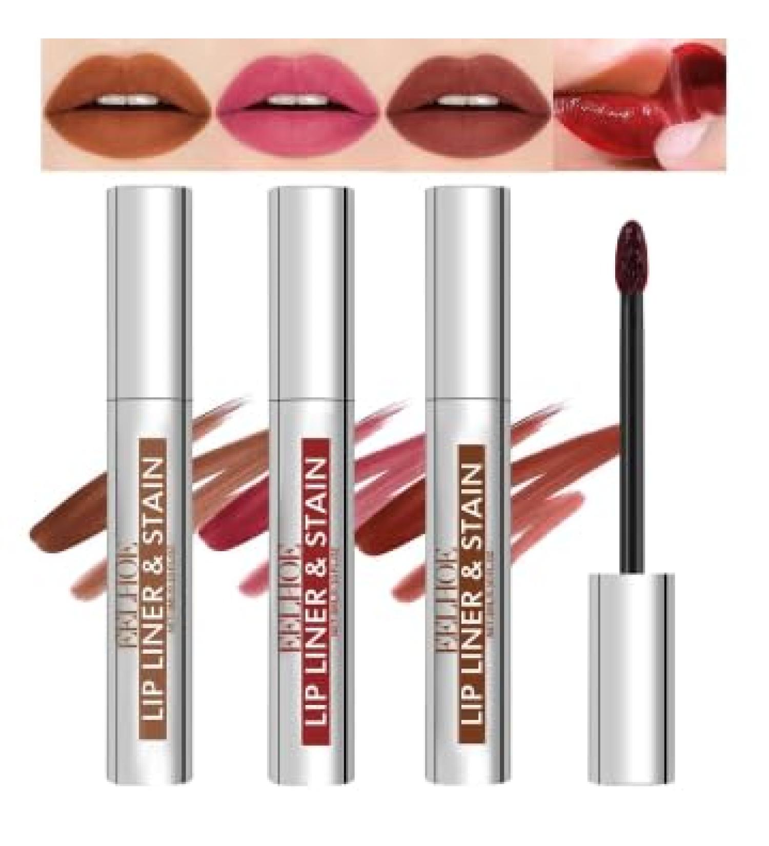 3 Colors Peel Off Lip Liner Stain - Long Lasting - Waterproof - Peel Off - Removable Lip Pencil - Highly Pigmented - Matte Finish - Nude - For Women and Girls - Buy Online on GoSupps.com