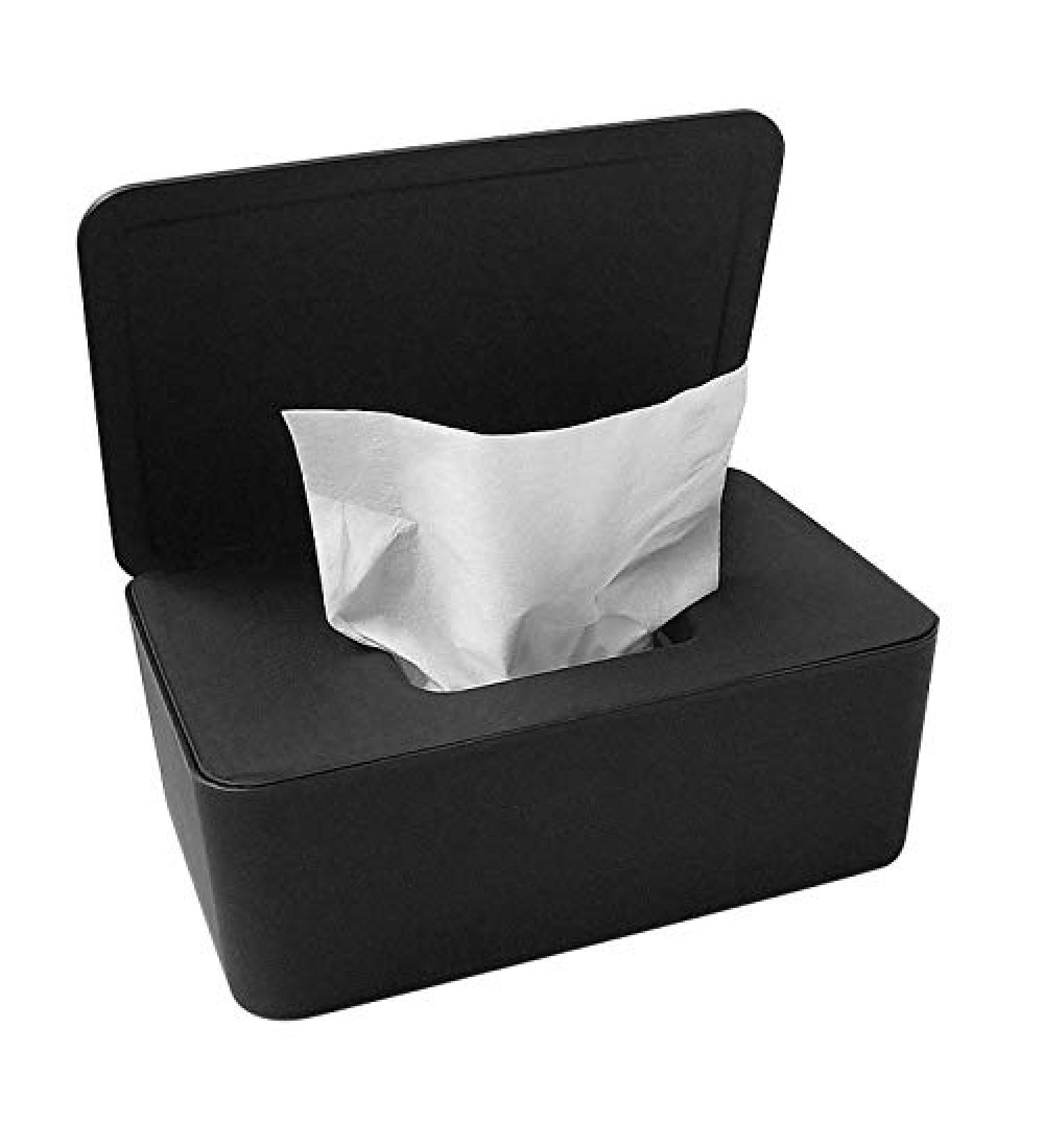 QKFON Wet Wipes Storage Box - Black Tissue Paper & Napkin Holder for Home & Office | Dry & Wet Wipes Organizer - Buy Online on GoSupps.com