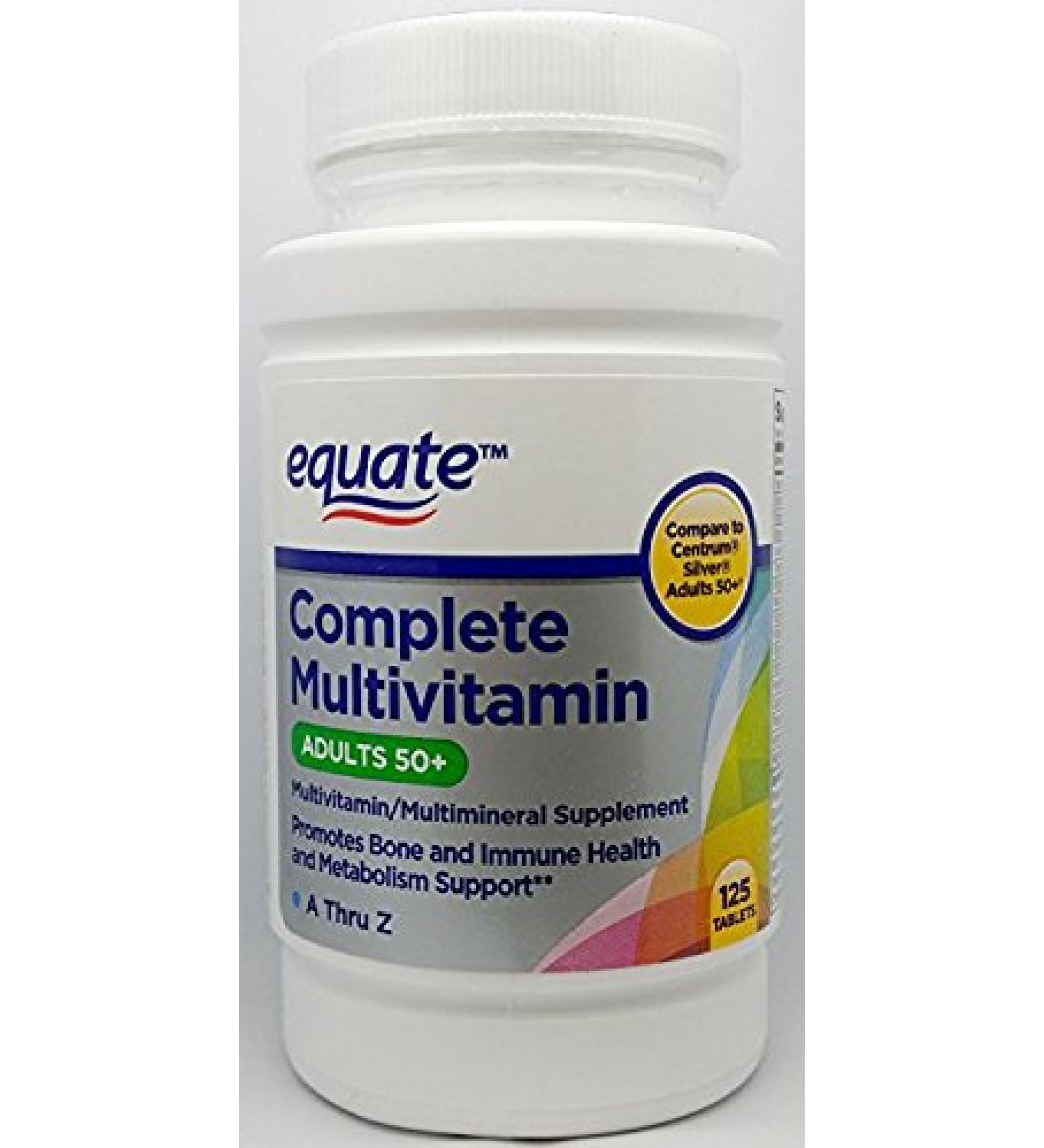 Equate Complete Multivitamin Adults 50+ 125ct | Compare to Centrum Silver | A Thru Z Formula - Buy Online on GoSupps.com
