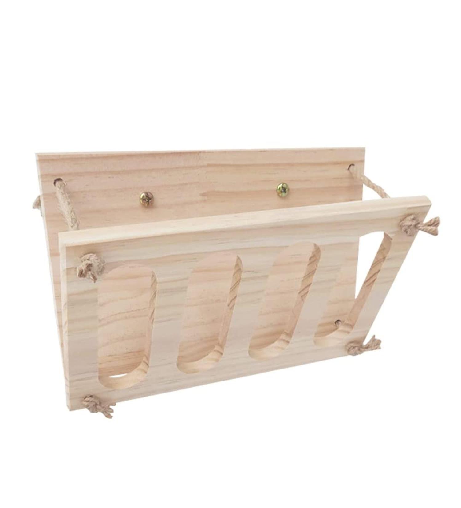 Wood Rabbit Hay Feeder Less Wasted Wooden Food Feeding Rack Biting Resistant Pet Wooden Hay Manger for Rabbit Guinea Pig Chinchilla Hamster - Buy Online on GoSupps.com