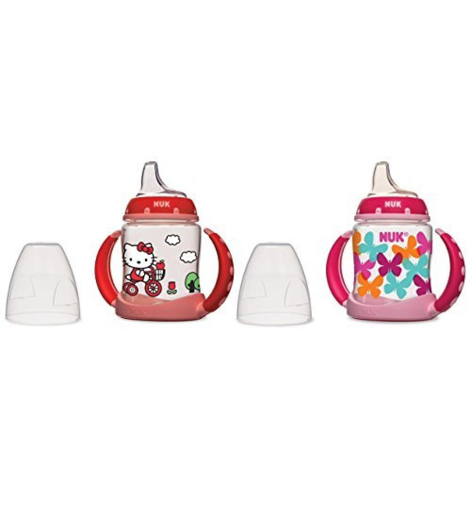 NUK Learner Cup Silicone Bundle Pack Kitty/Pink 5 Ounce 2 Count