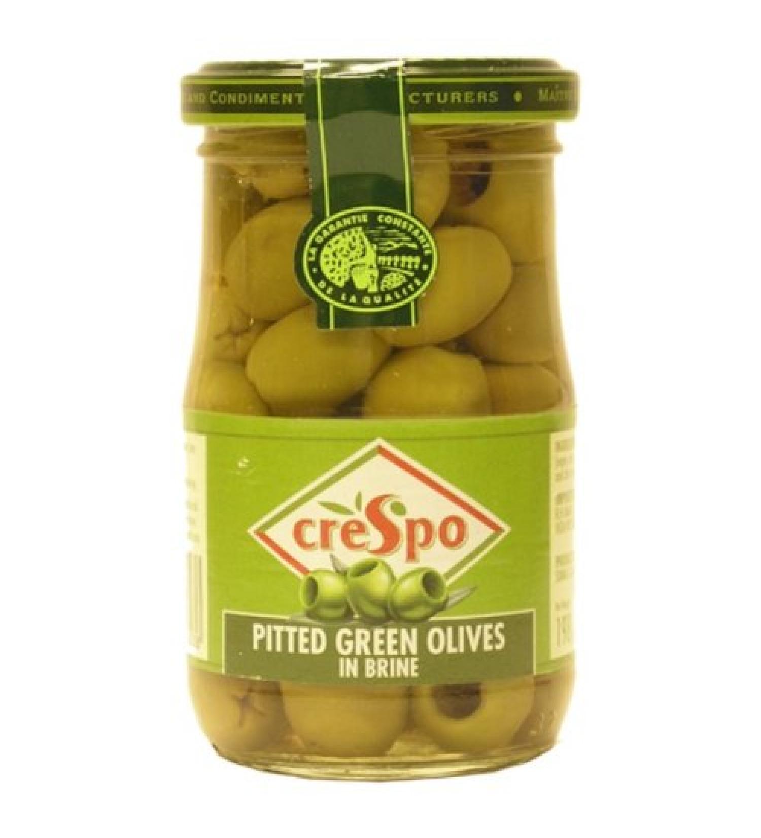 Crespo Crespo Pitted Green Olives in Brine (6 x 198 g)