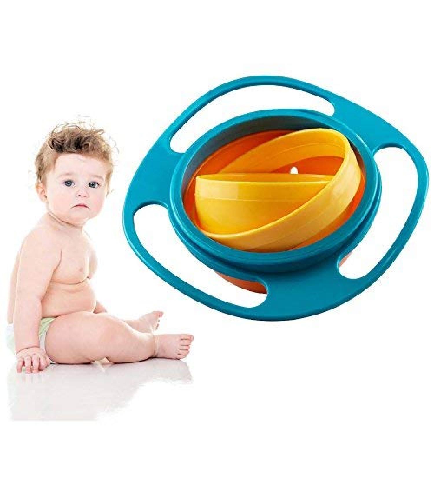 Gearmax Universal Gyro Bowl & Spinning Top - 360 Rotating Baby Bowl & Flying Disk with Lid | International Shipping Available - Buy Online on GoSupps.com