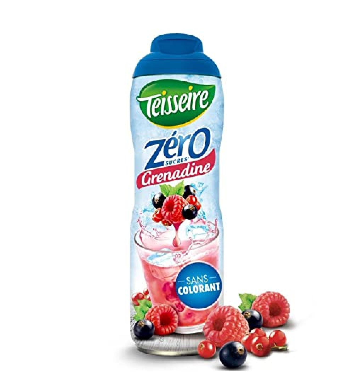 TEISSEIRE - Zero 0% Sugar Grenadine Flavor 60Cl - Pack of 4 - Sold by the Pack - Buy Online on GoSupps.com