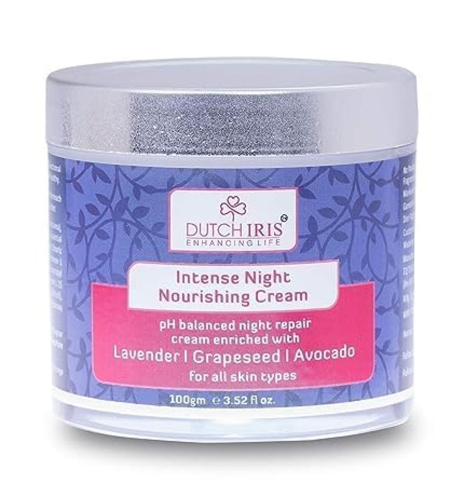 D.utch Iri s Lavender Grapeseed Avocado Night Cream 100g - Nourishing Moisturizer for All Skin Types | International Shipping - Buy Online on GoSupps.com