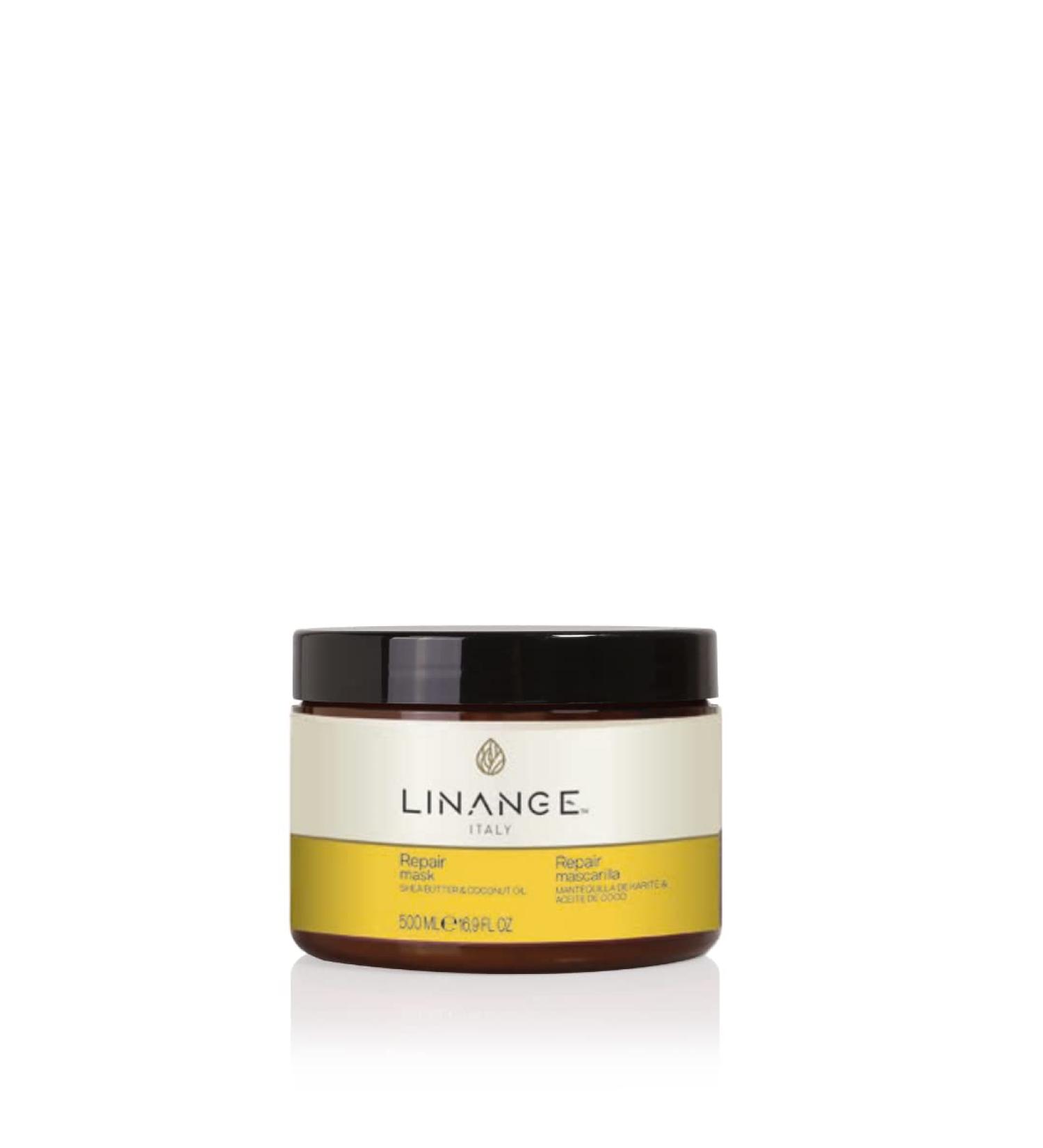 Linange Repair Mask with Shea Butter & Coconut Oil 500ml - Buy Online + Free Starry Lip Plumping Gloss 10ml | International Shipping - Buy Online on GoSupps.com