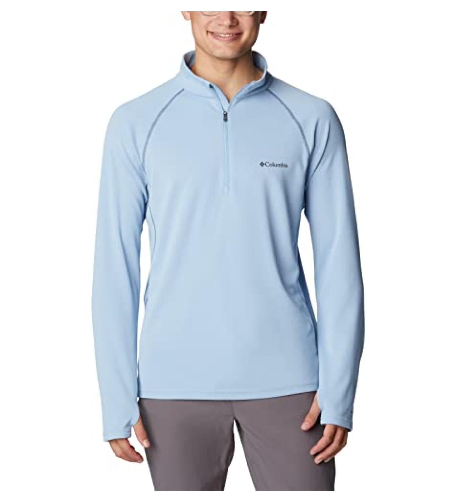 Columbia Men's Narrows Pointe Half Zip - Jet Stream/Dark Mountain - Size Medium - Buy Online on GoSupps.com