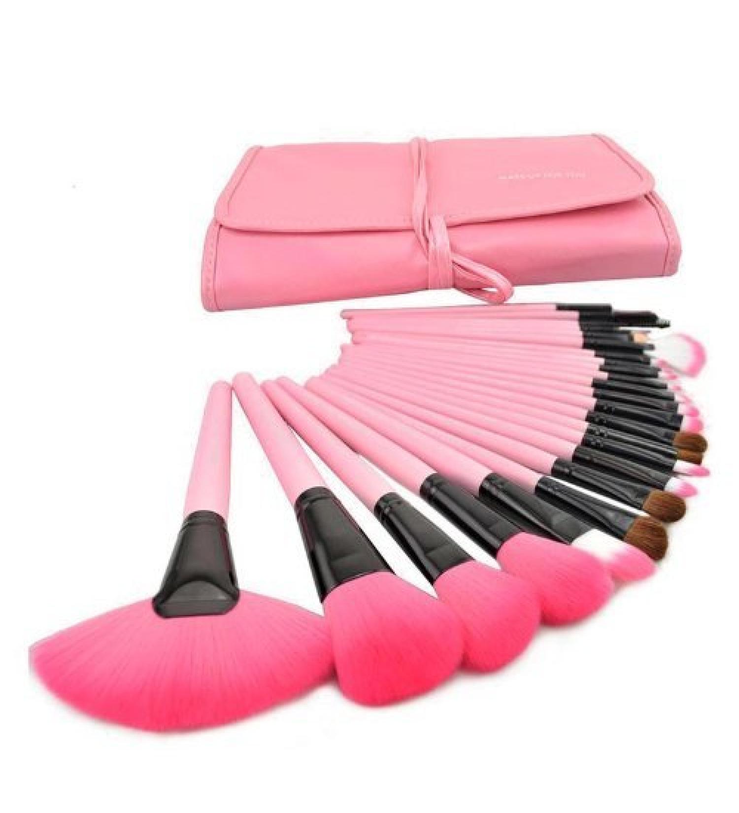 XLKJ 24 Pieces Makeup Brush Set - Premium Cosmetic Brushes with Bag (Pink) | Best International Shipping - Buy Online on GoSupps.com