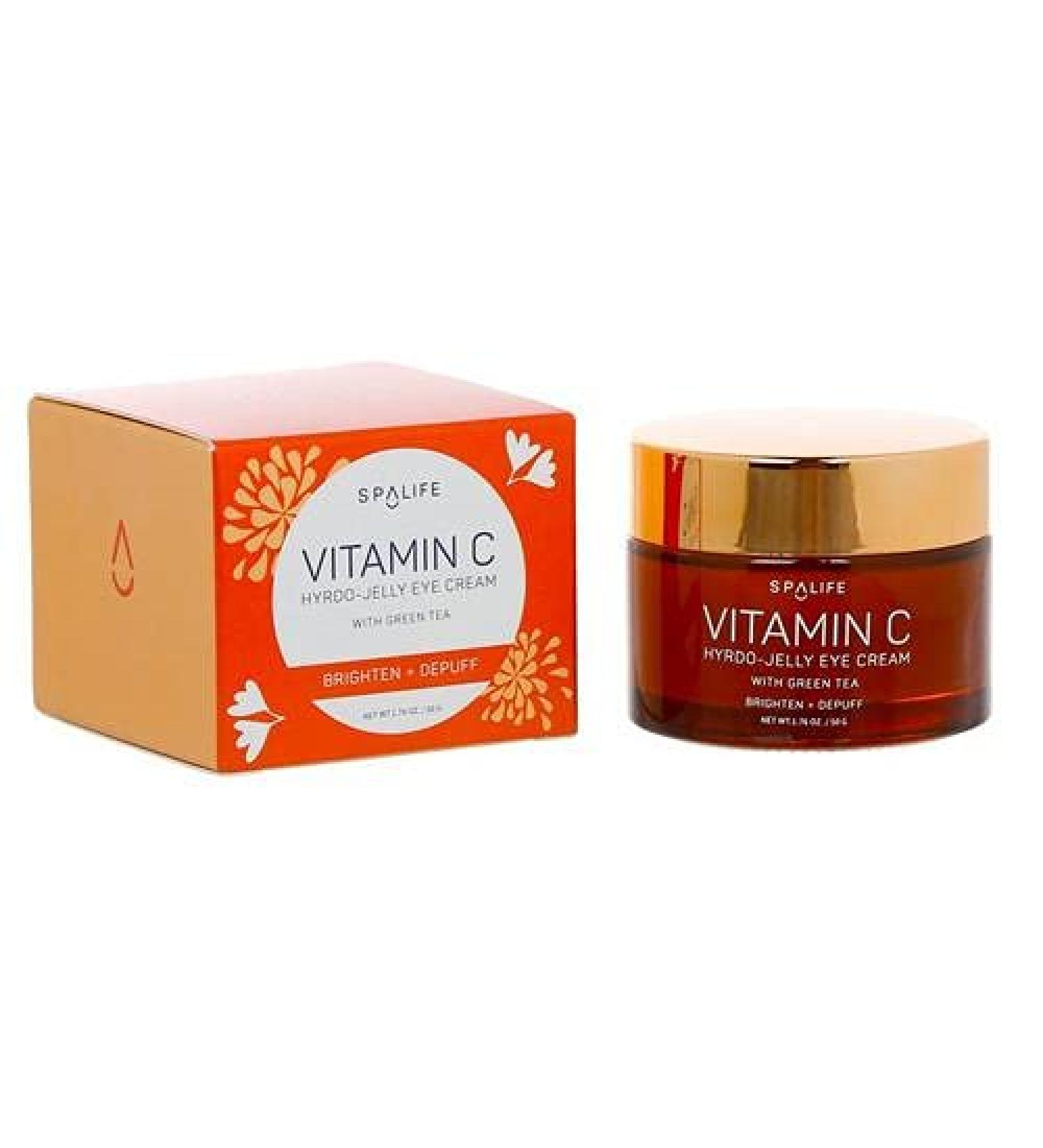 SpaLife Vitamin C Hydro-Jelly Eye Cream with Green Tea - Brighten and Depuff Eyes - Buy Online on GoSupps.com