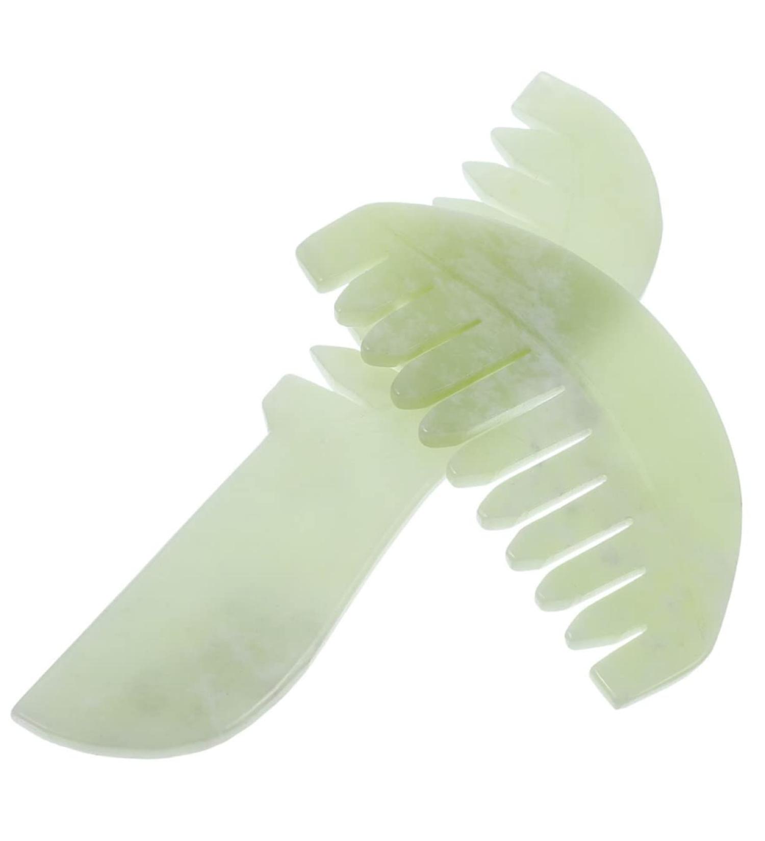 Hapinary Jade Scalp Massage Combs - 2 Piece Set for Scalp Relaxation & Wellness | Portable Head Massage Tools - Buy Online on GoSupps.com