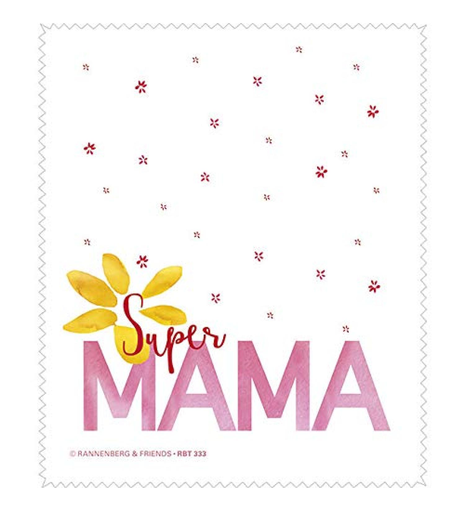 Glasses cleaning cloth "Super Mama" by Rannenberg & Friends | Size: approx. 15x18cm