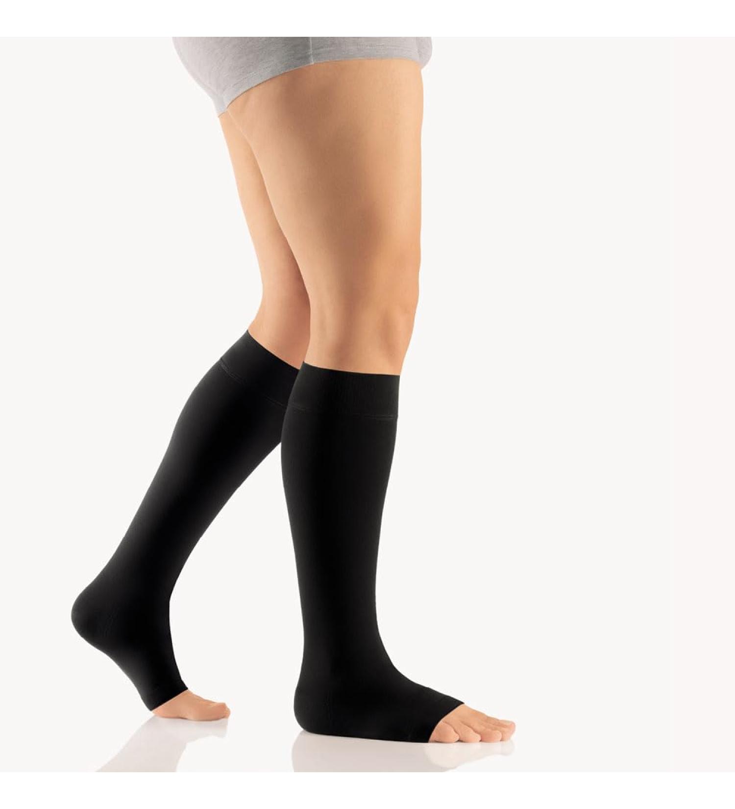 BORT AktiVen Extra CCL2 AD Compression Stockings - Short Open Toe Black | Buy Internationally - Buy Online on GoSupps.com