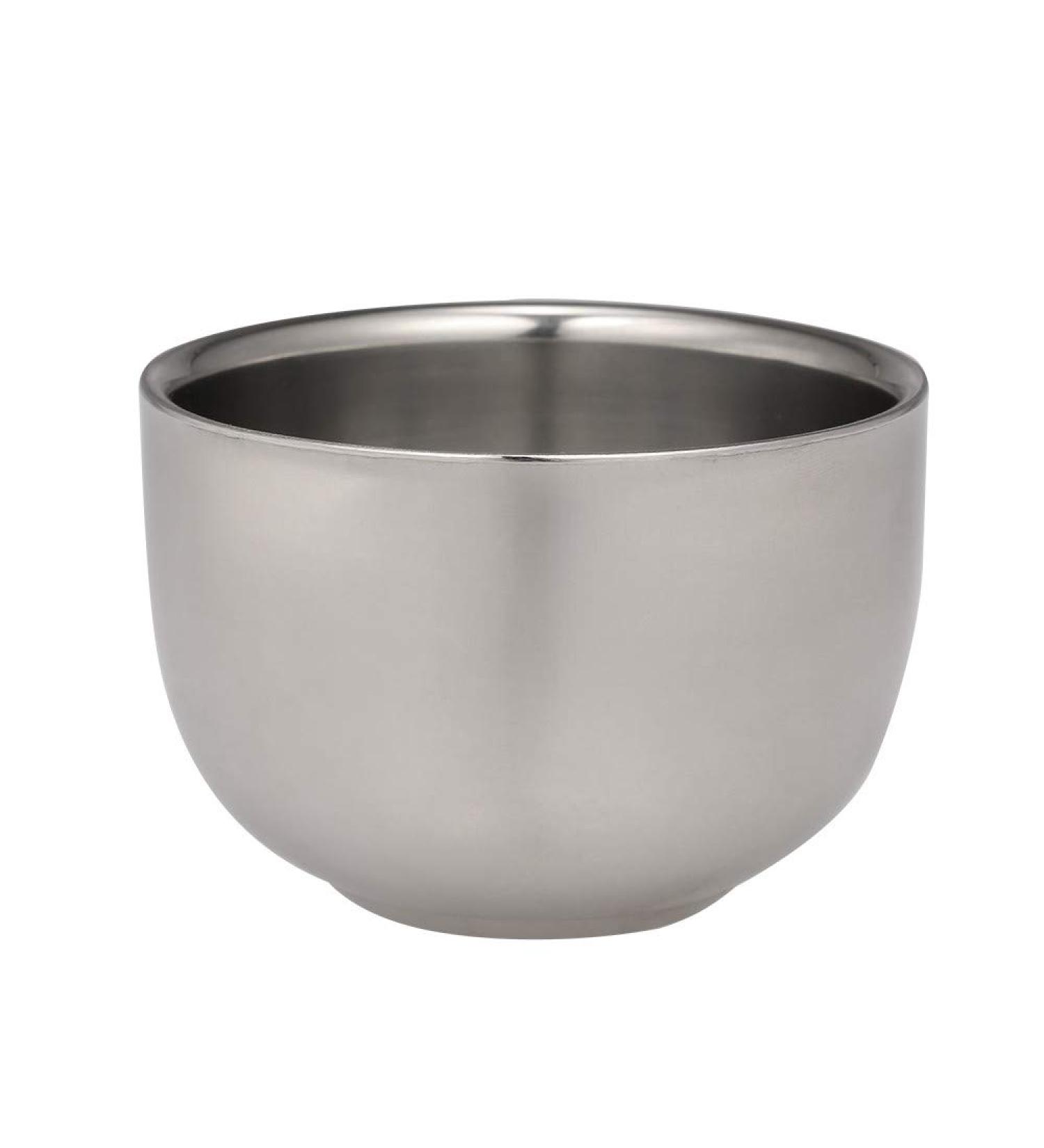 Men's Durable Shaving Soap Bowl Shining Double Layer Heat Insulation Stainless Steel Smooth Shaving Mug Shave Soap Cup Practical and PopularDeft and Professional - Buy Online on GoSupps.com