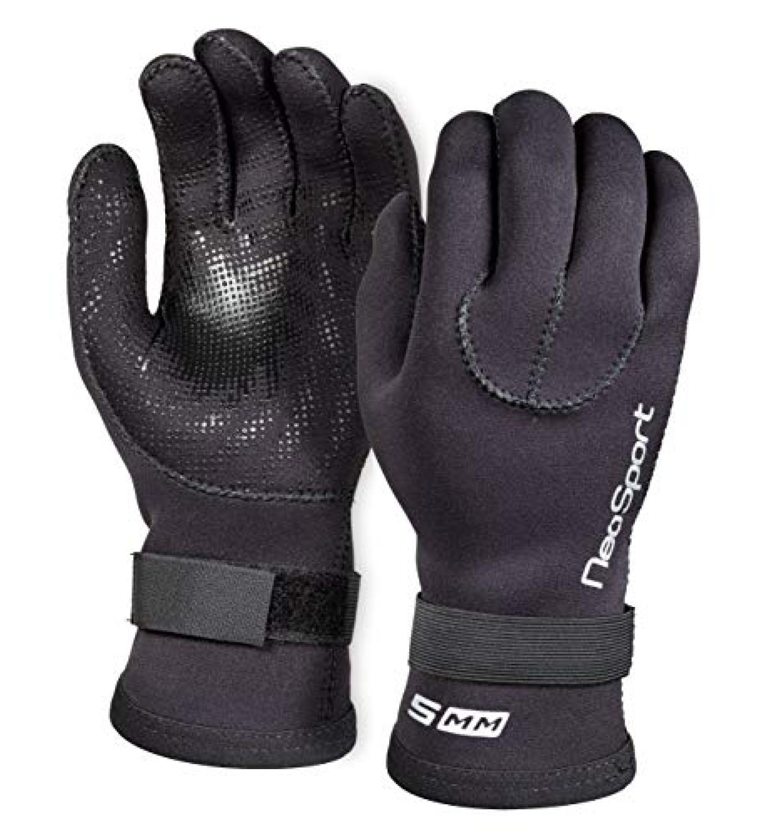Neo Sport 5MM Premium Neoprene Wetsuit Gloves with Gator Elastic Wrist Band - Ideal for All Watersports, Diving, Boating - X-Large - Buy Online on GoSupps.com