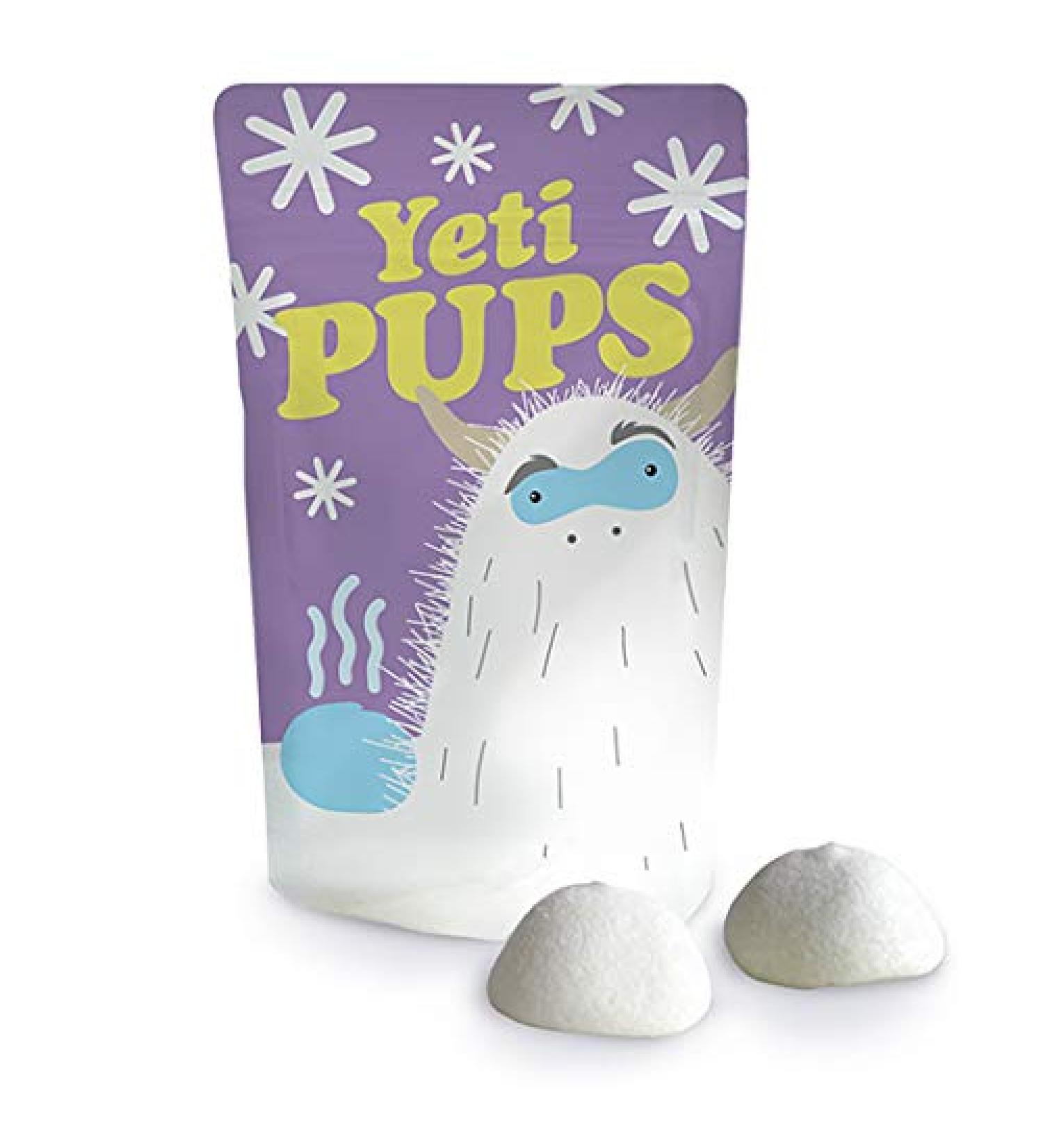 18 g each of various marshmallows / foam sugar bacon balls (Yeti Pups)