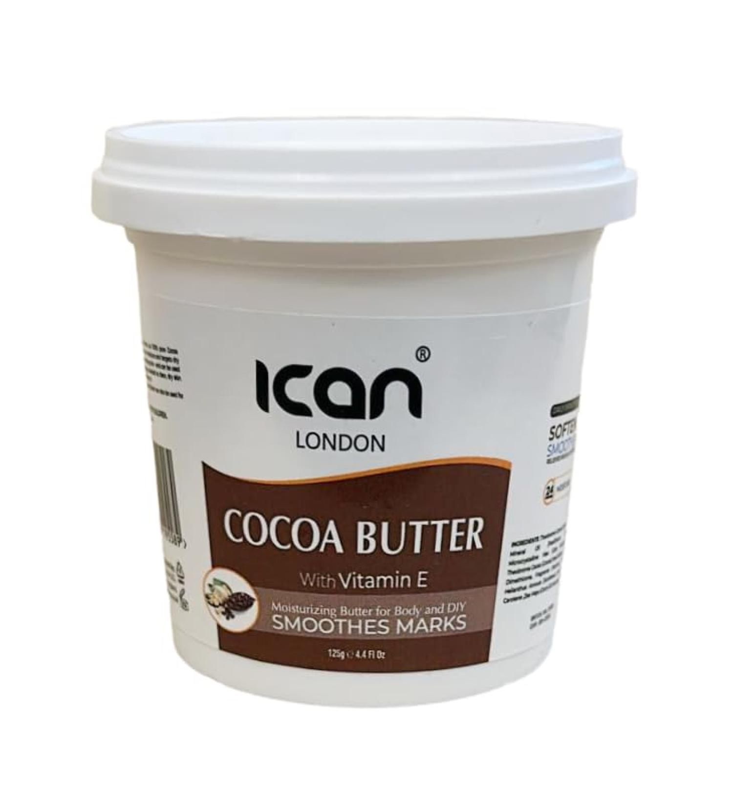 ican London Cocoa Butter With Vitamin E 24hr Moisturizing Smoothes Marks & DIY Use 125g - Buy Online on GoSupps.com