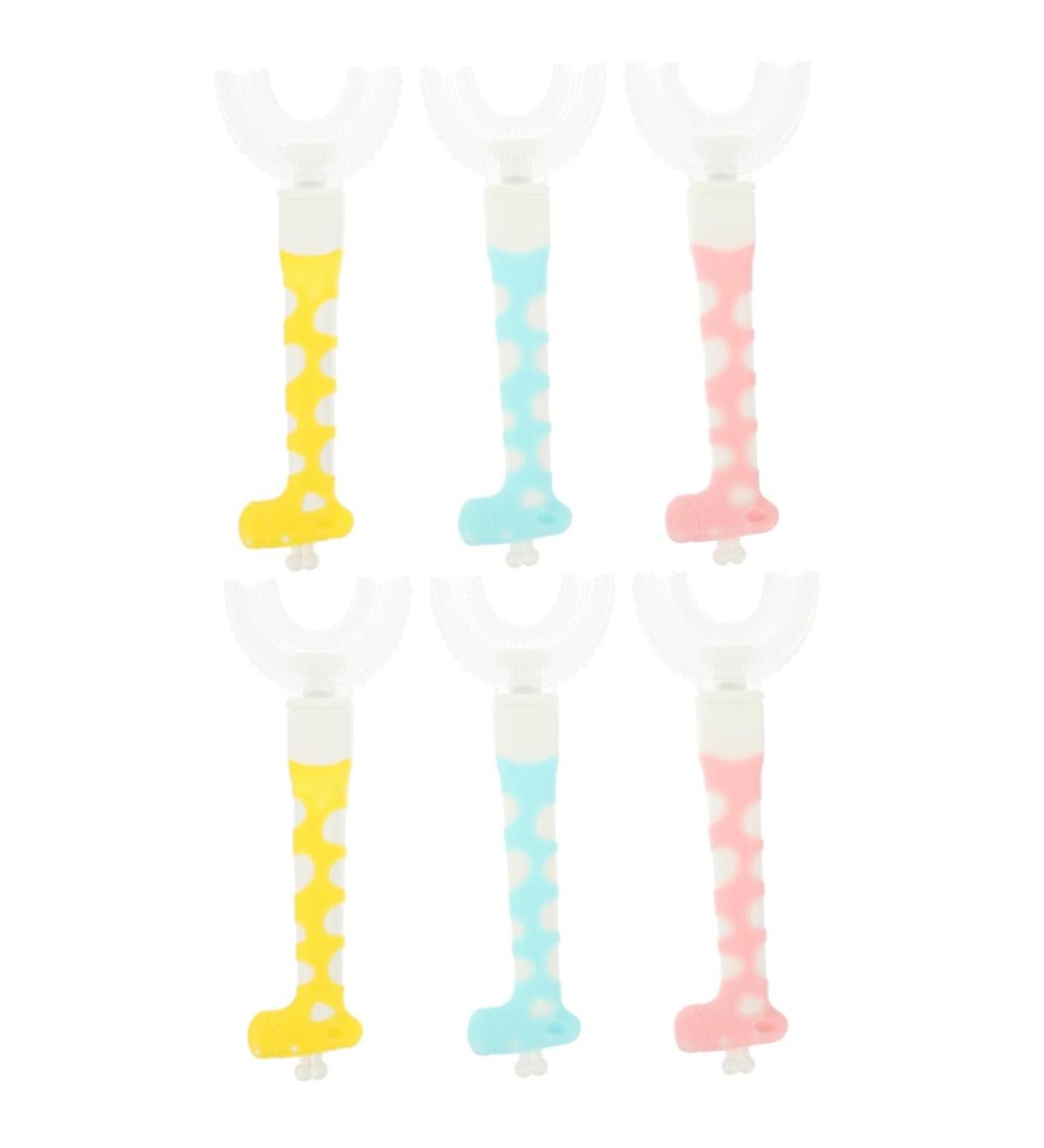 6-Piece Children's Manual Training Toothbrush Set - Cartoon Silicone Camping Toothbrushes for Food Safety - Buy Online on GoSupps.com