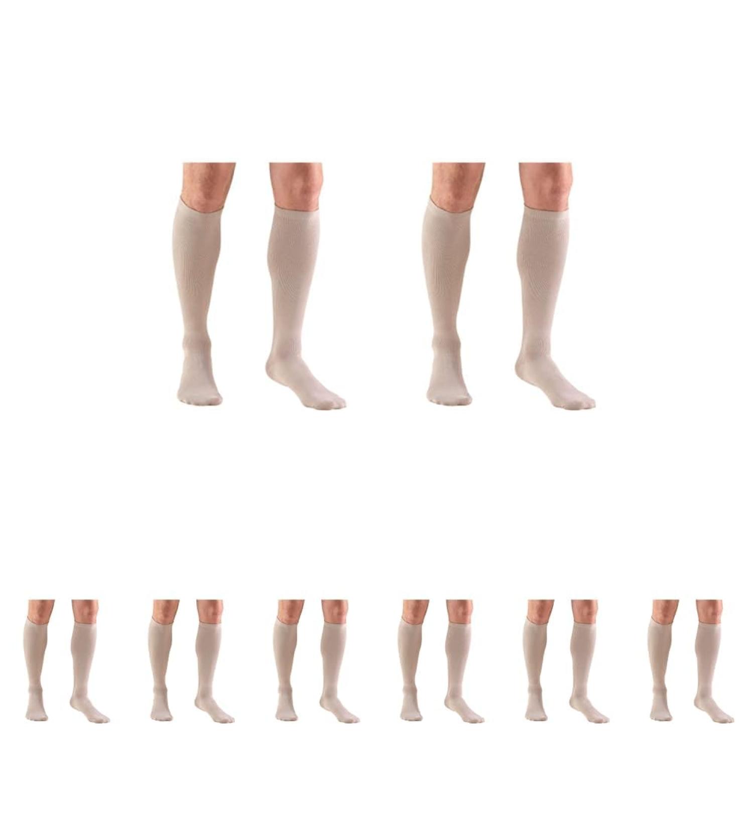 Truform Compression Socks 8-15 mmHg - Men's Tan Knee High Dress Socks (Pack of 4) - Medium - Buy Online on GoSupps.com