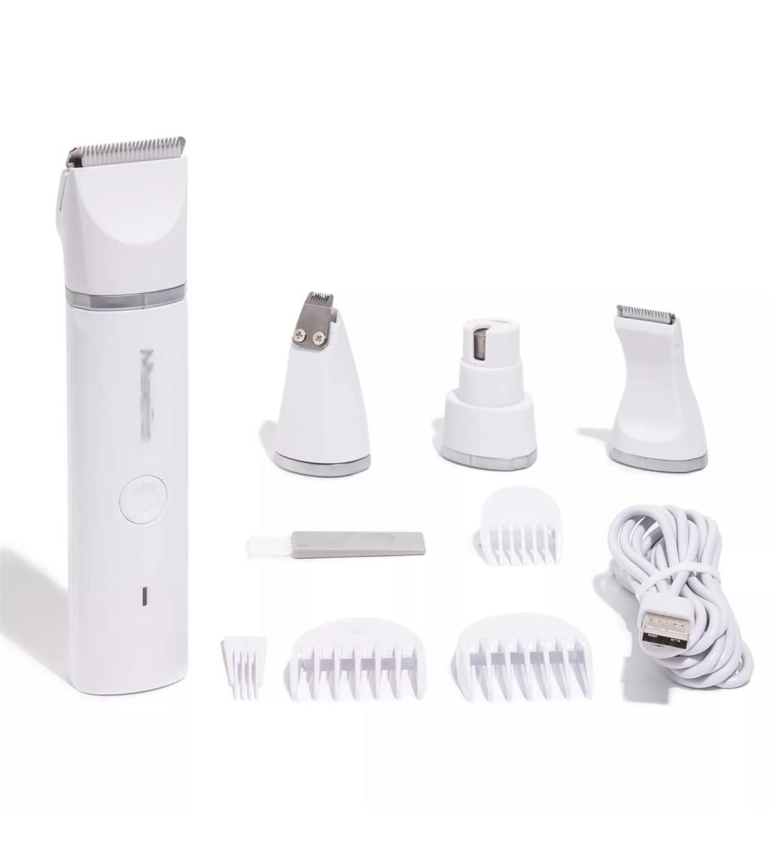 4 in 1 Electric Pet Hair Clipper - Rechargeable Trimmer with 4 Blades & Nail Sharpener | International Shipping Available - Buy Online on GoSupps.com